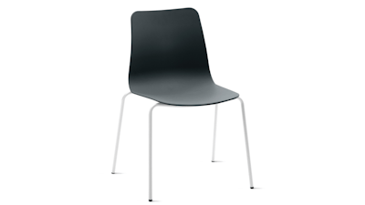 A three-quarter angled view of a black NaughtOne Polly Chair