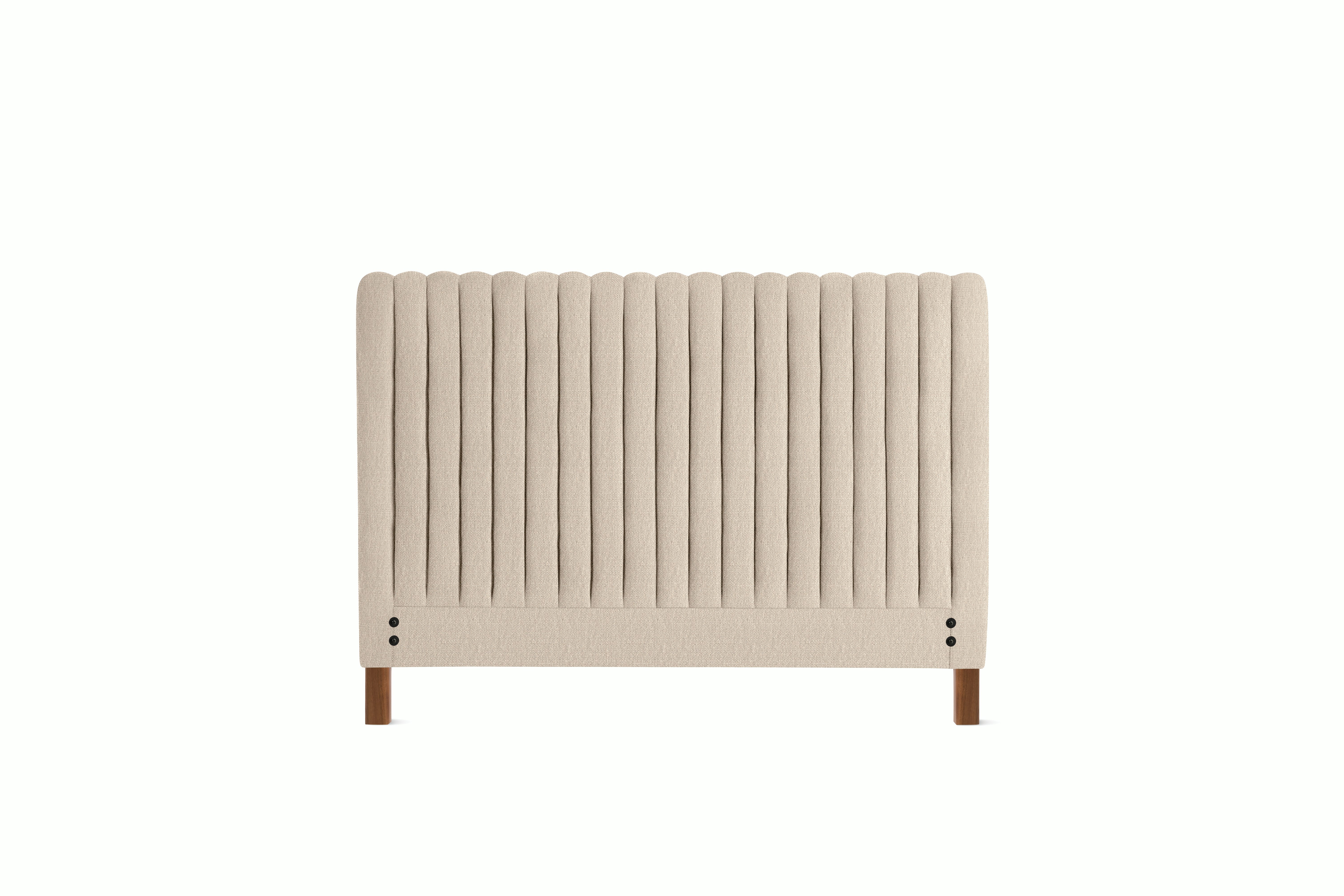 Charlotte Headboard - Tall in Walnut and Album Linen Gentle