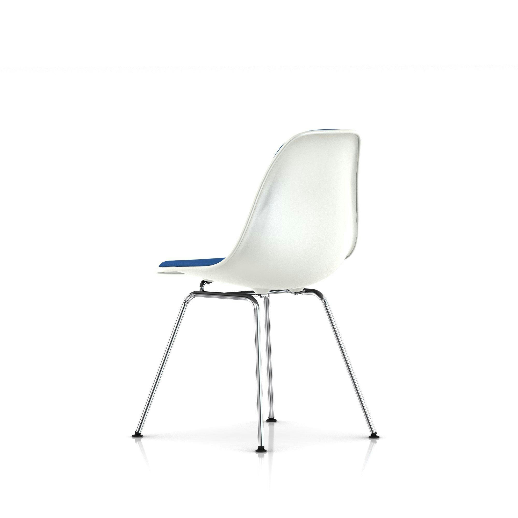 Eames Upholstered Molded Plastic Side Chair - 4-Leg Base