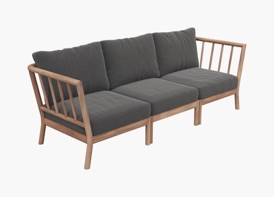 Tradition Outdoor Three Seater Sofa - Charcoal
