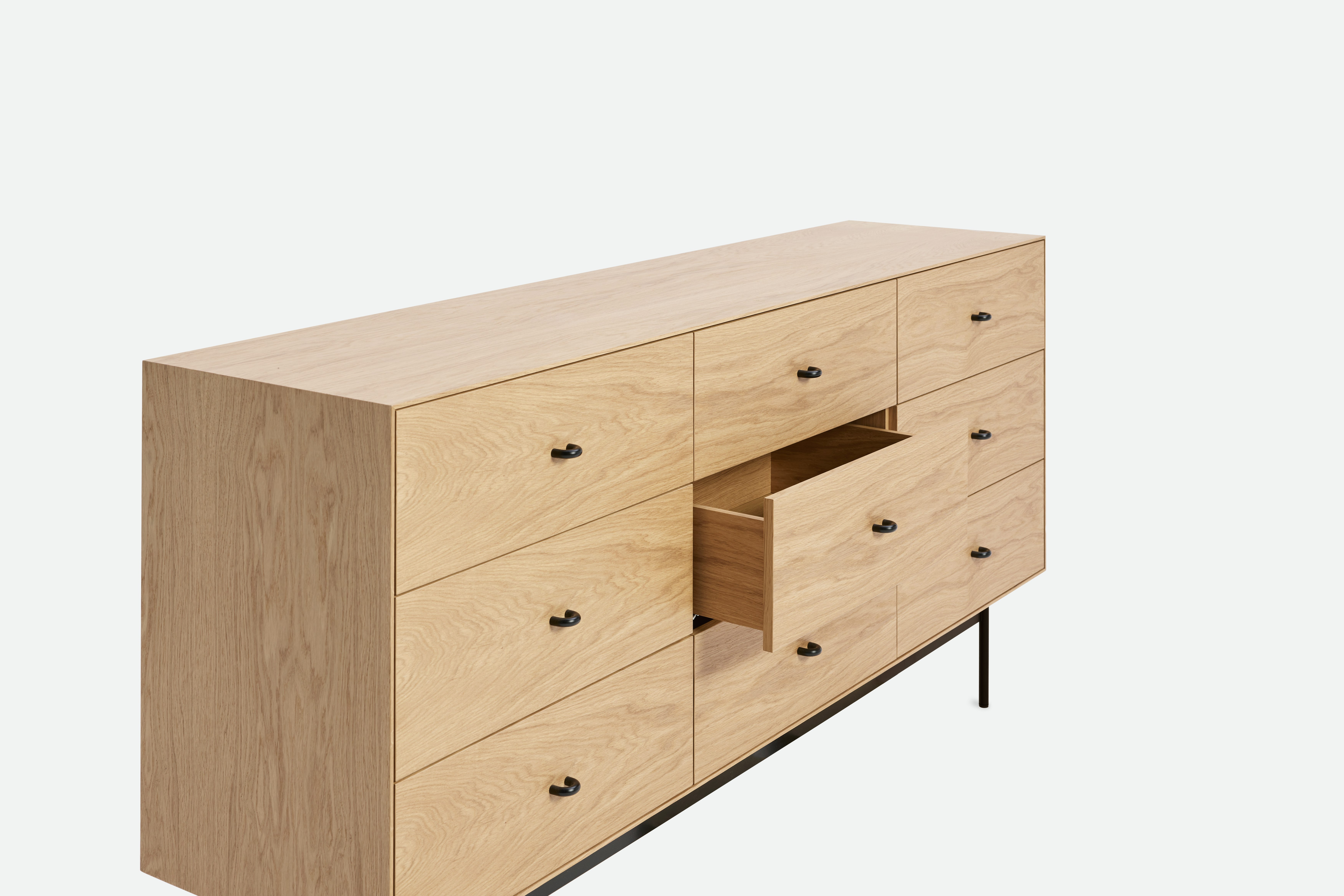Loop Nine Drawer Dresser - Oak,  Black