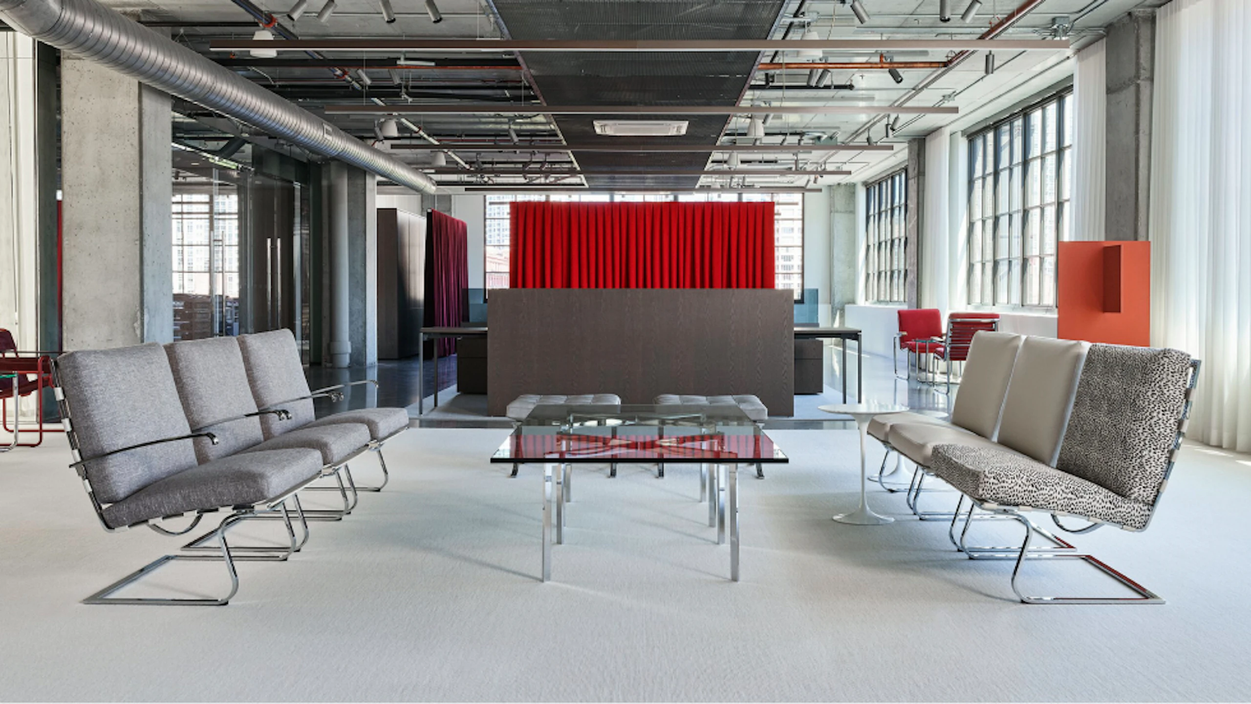 A brightly lit Knoll showroom at The Sans in London