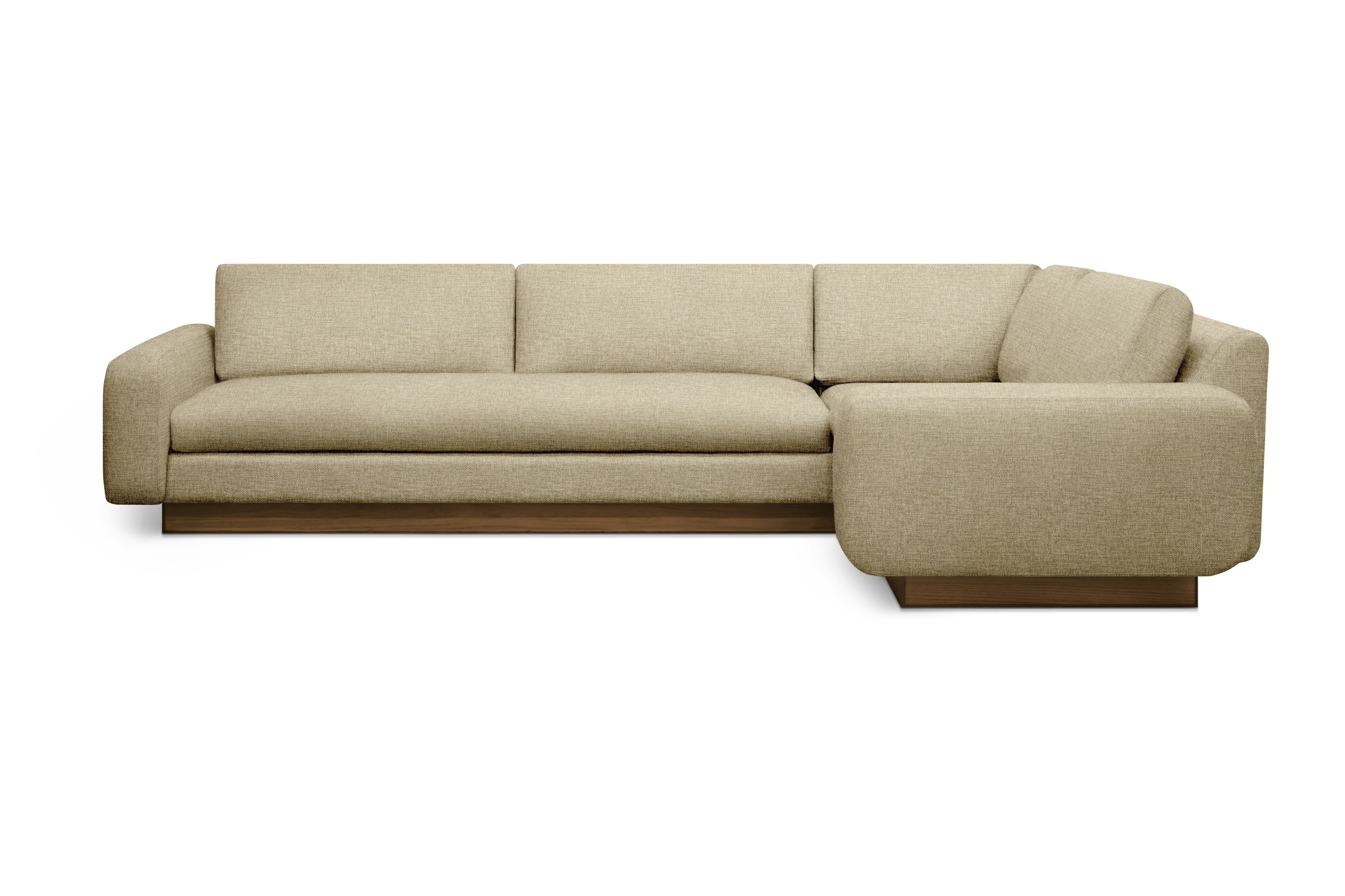 Mesa Corner Sectional - Right,  Amelia,  Oat,  Walnut
