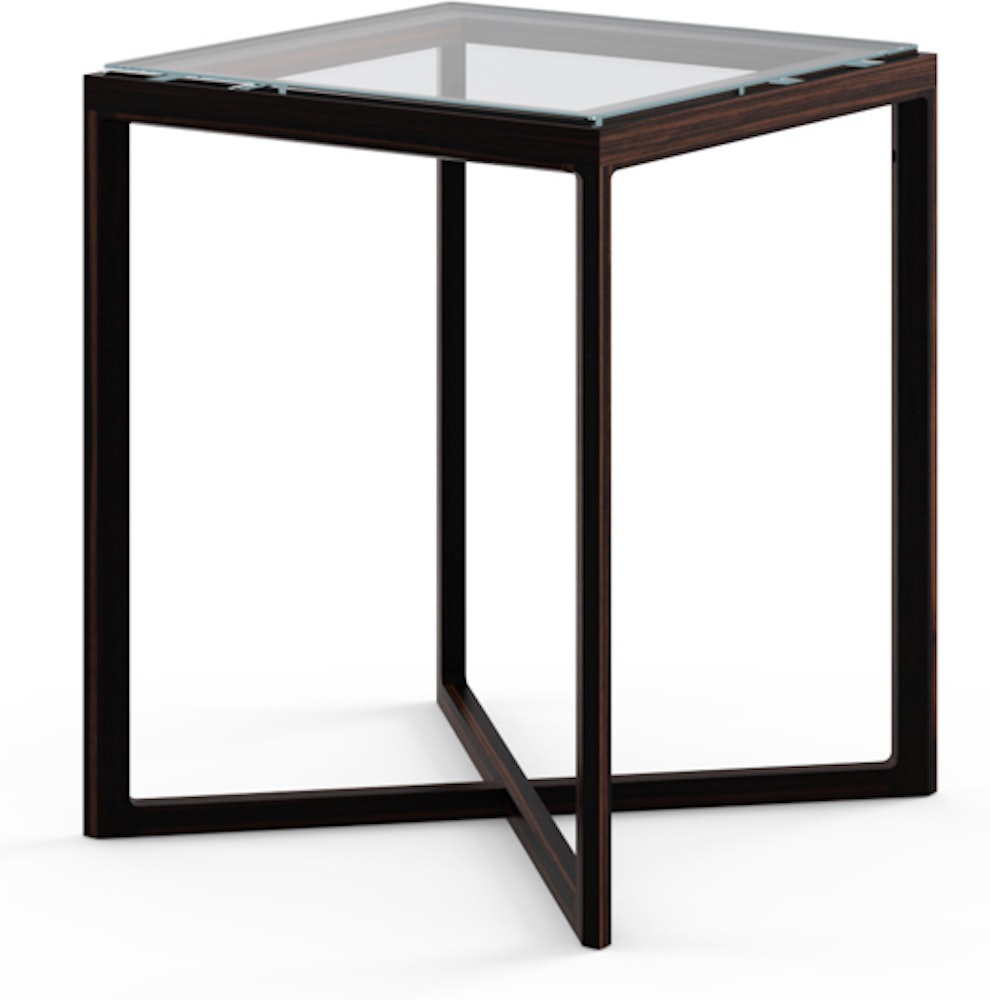 Krusin Side Table - Medium, Glass, Clear, Ebonized Oak