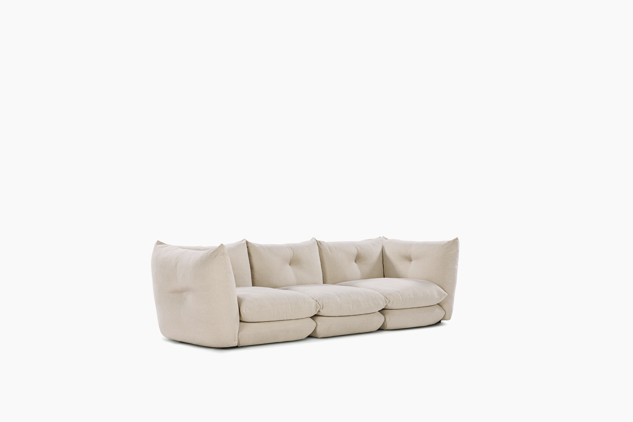 Pillo Sofa - Three Seater Standard or Deep in Haven Ivory