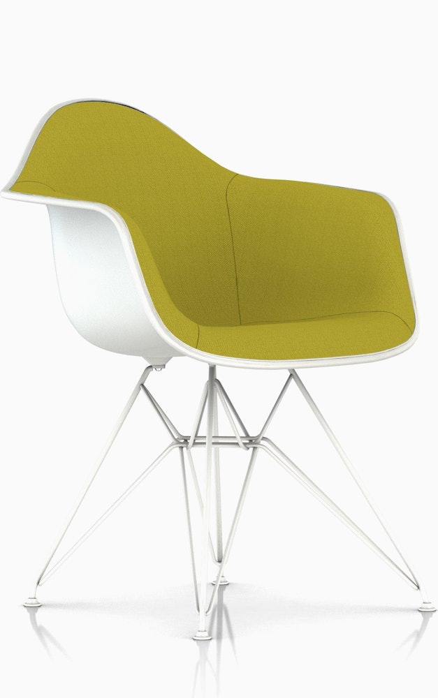 Eames Upholstered Molded Plastic Armchair - Wire Leg - DAR.U