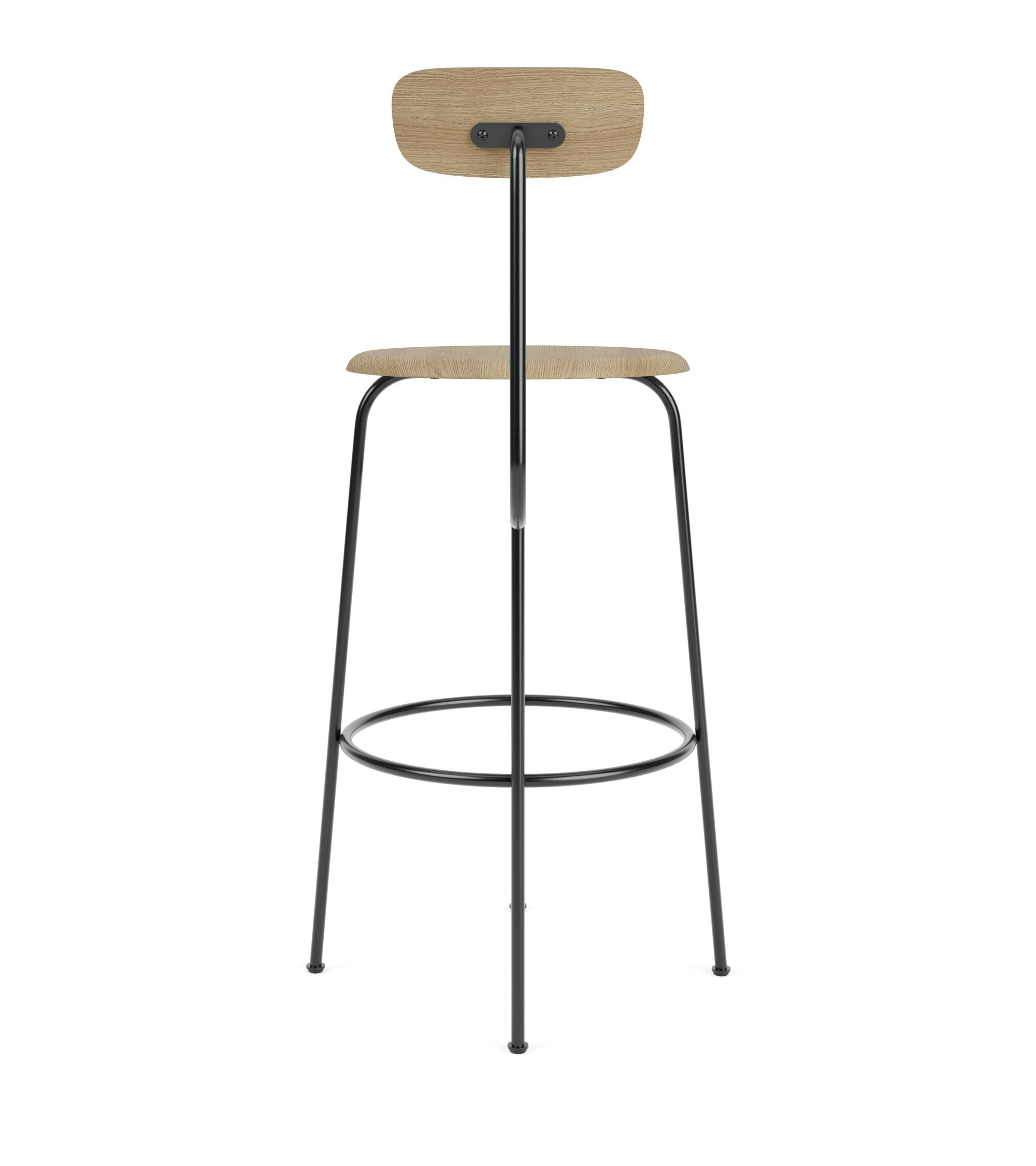Afteroom Mini Back Stool, Bar Height, Oak