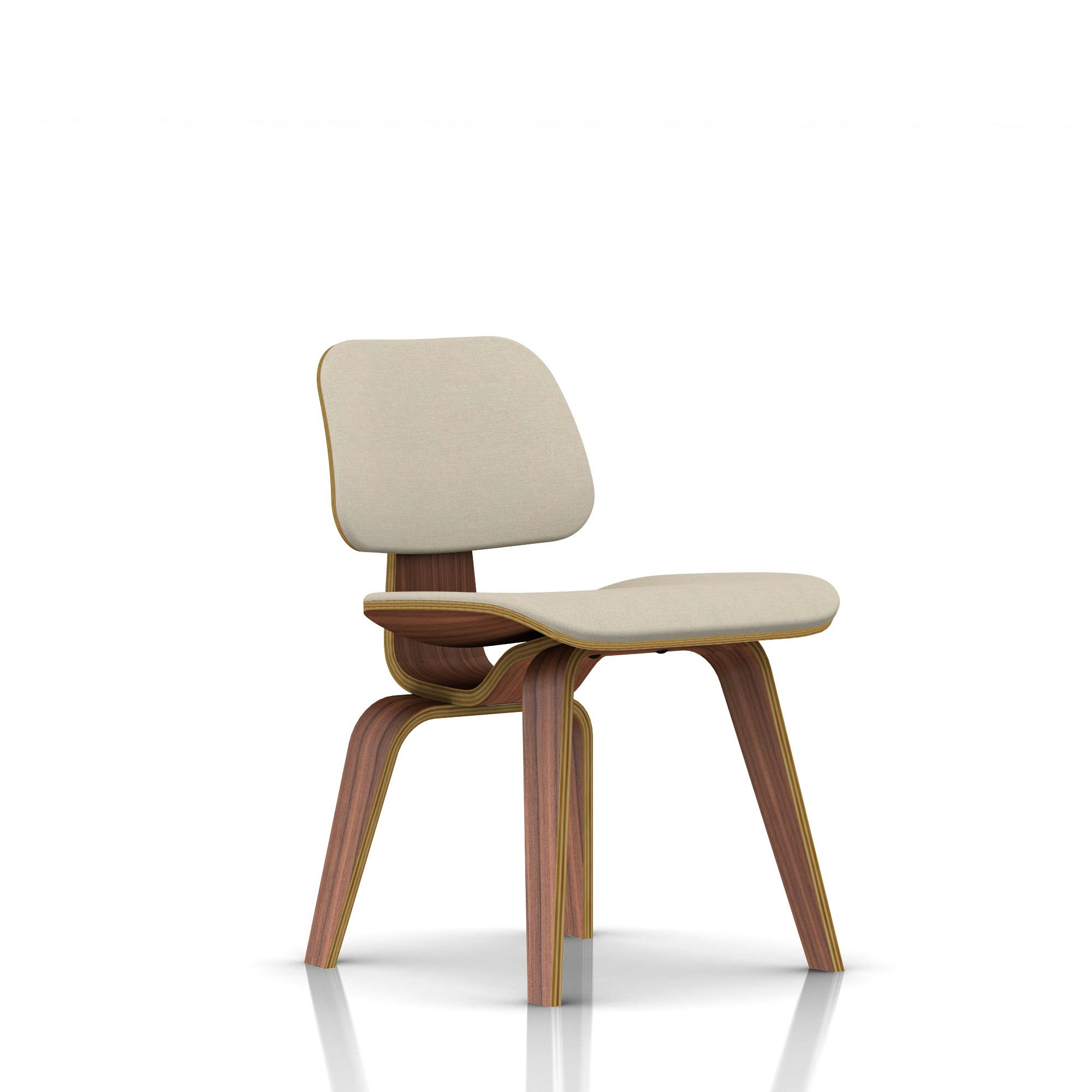 Eames Molded Plywood Dining Chair Wood Base (DCW), Upholstered