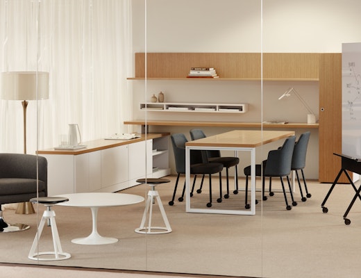 Meeting Space and Multi-Use Private Office Knoll Essentials Reff Profiles private office Remix Side chair Piton stool D