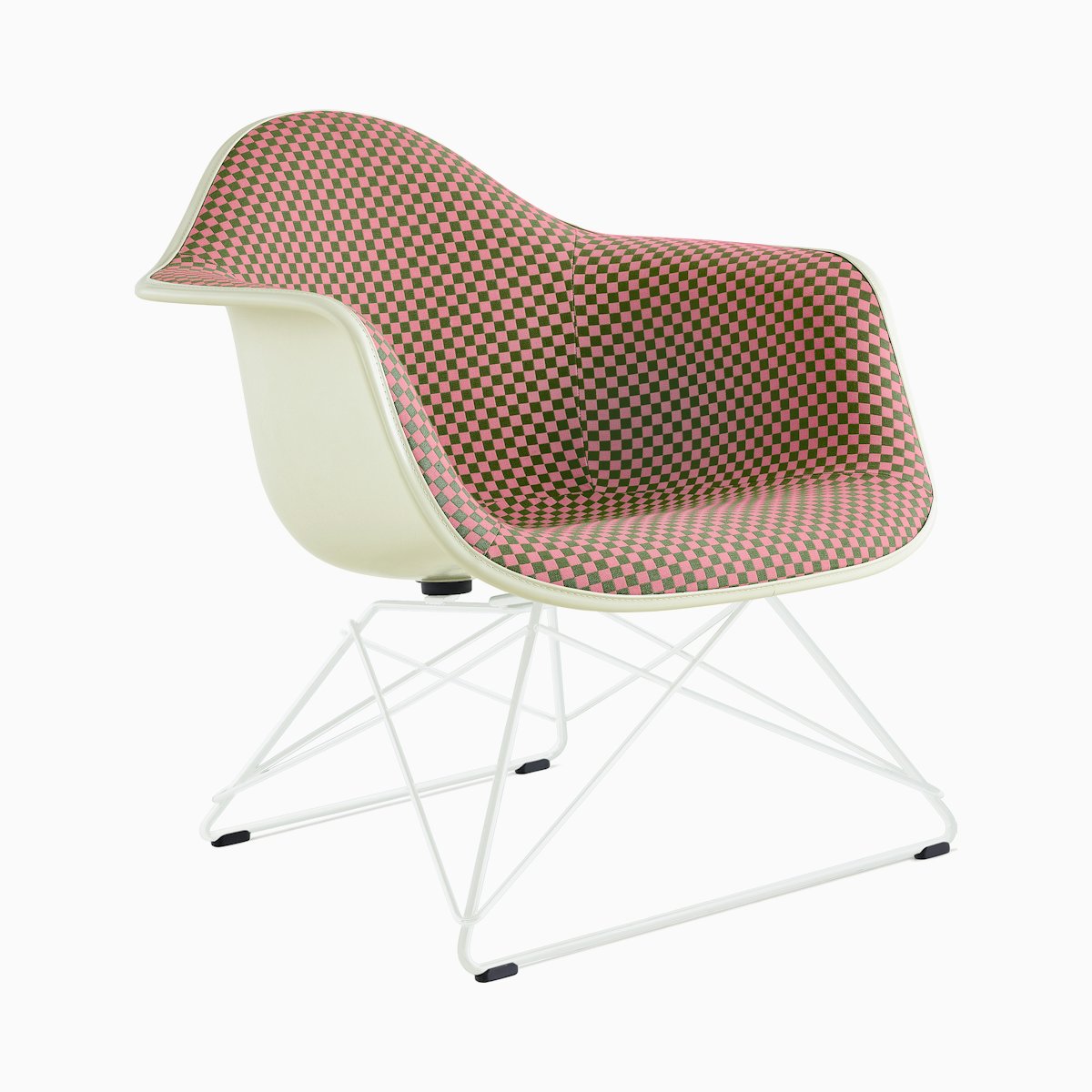 Eames Upholstered Molded Fiberglass Low Wire Base Armchair