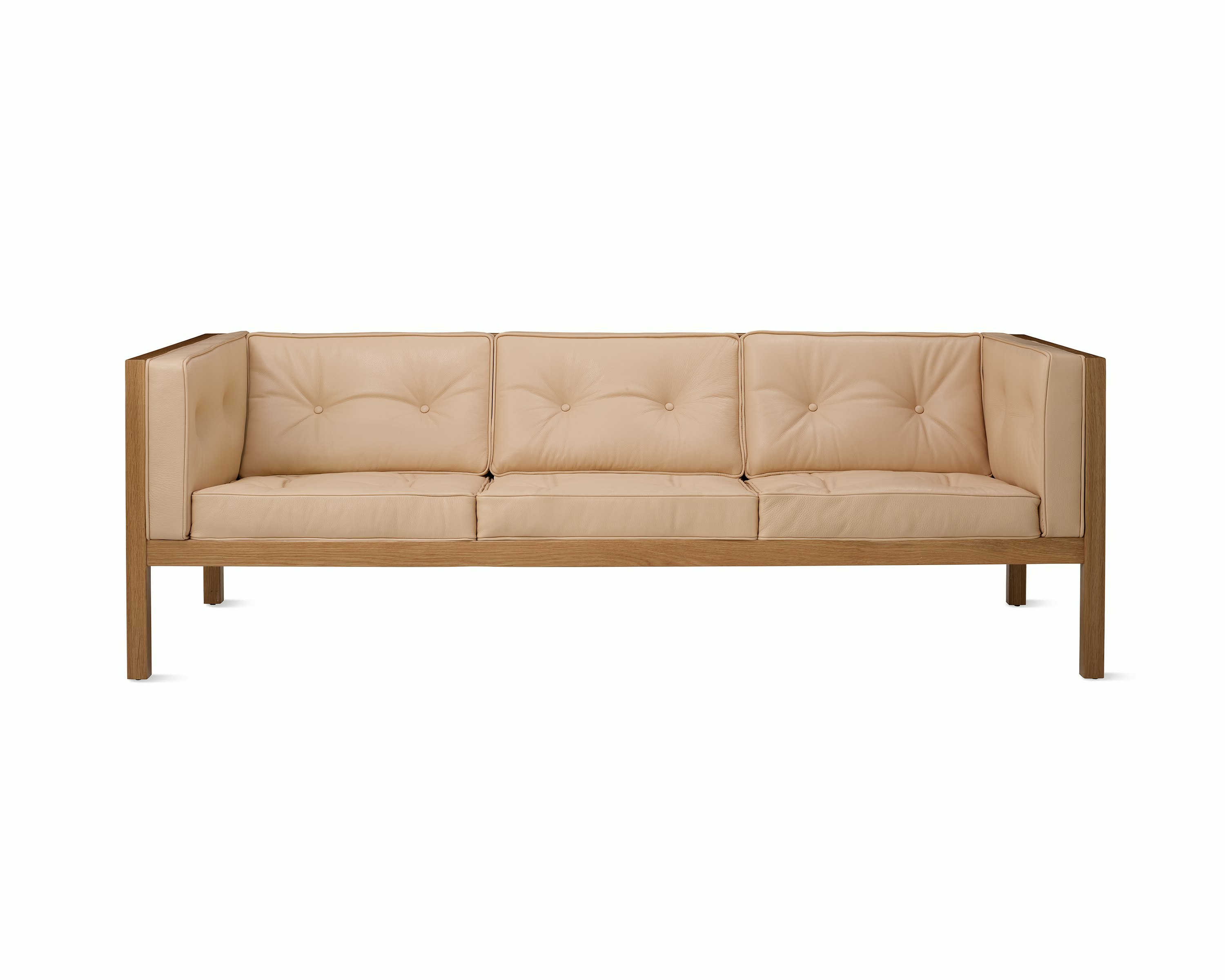 Nelson Cube Sofa in oak and leather
