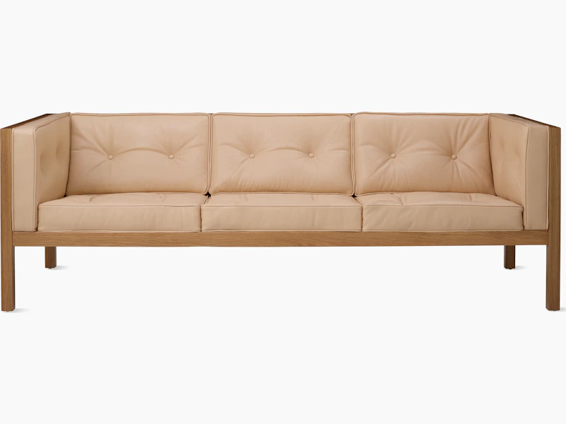 Nelson Cube Sofa in oak and leather