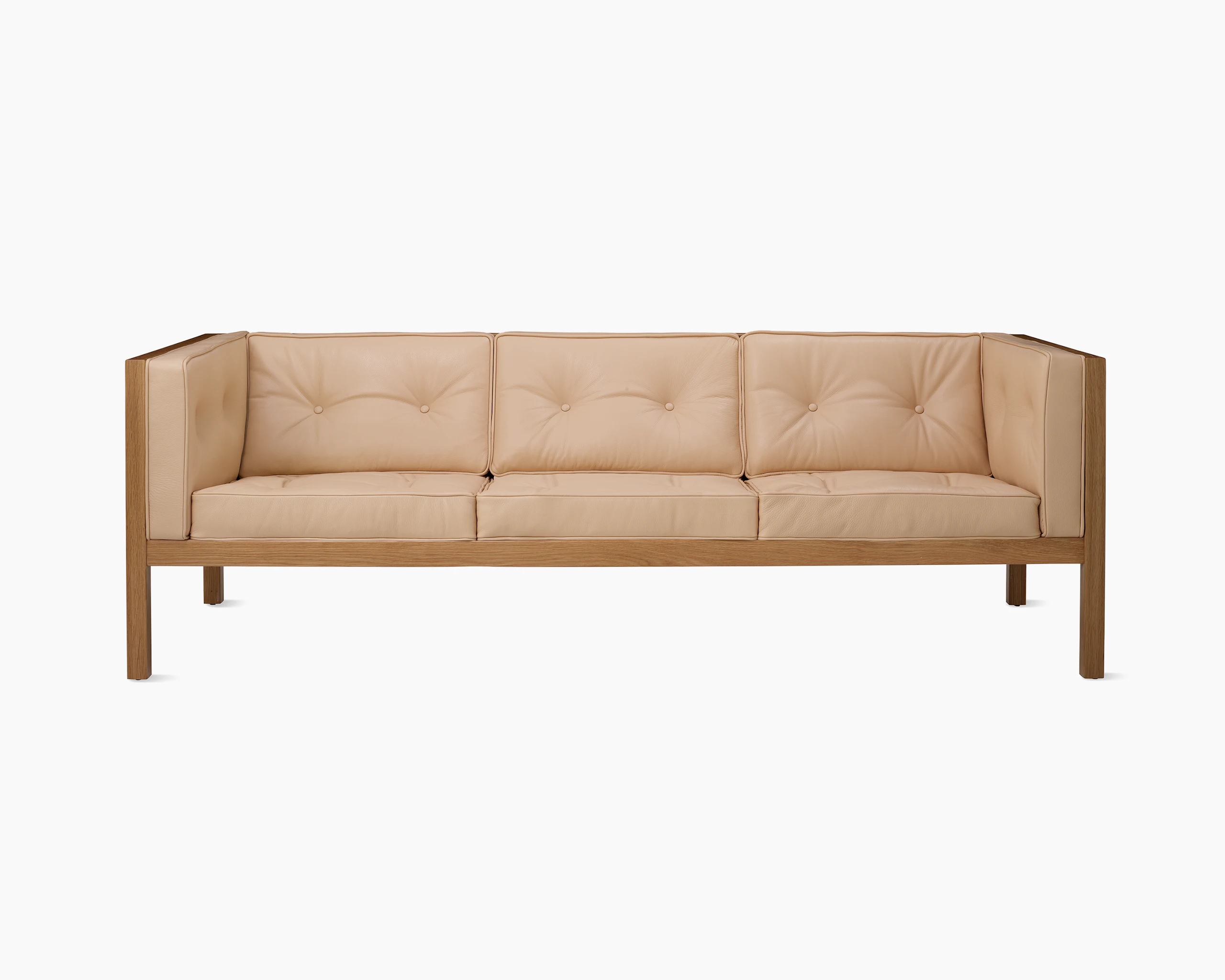 Nelson Cube Sofa in oak and leather