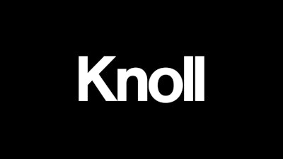 Knoll-logo op een zwarte achtergrond.