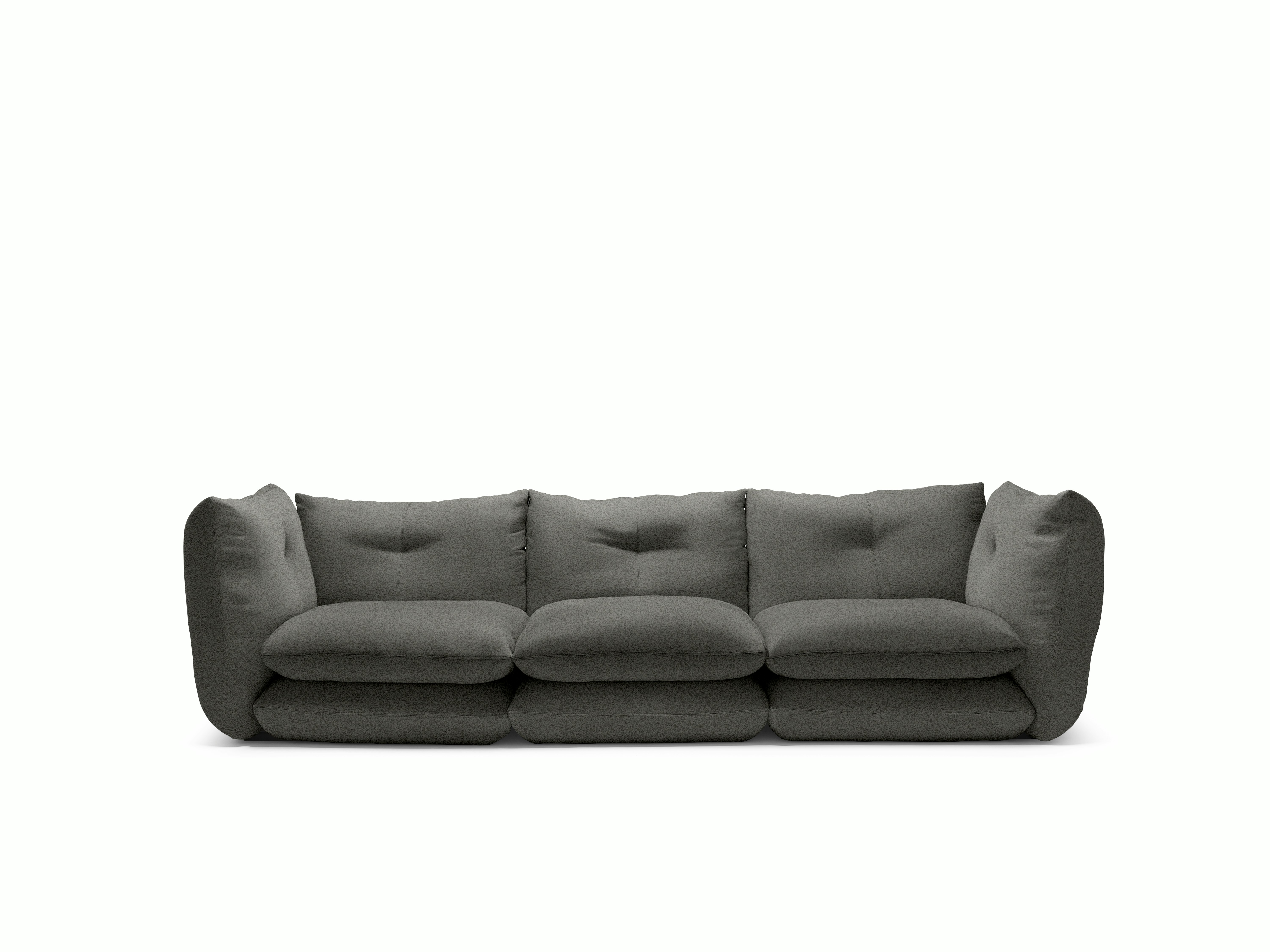 Pillo Sofa -  Three Seater, Standard, Puff, Charcoal