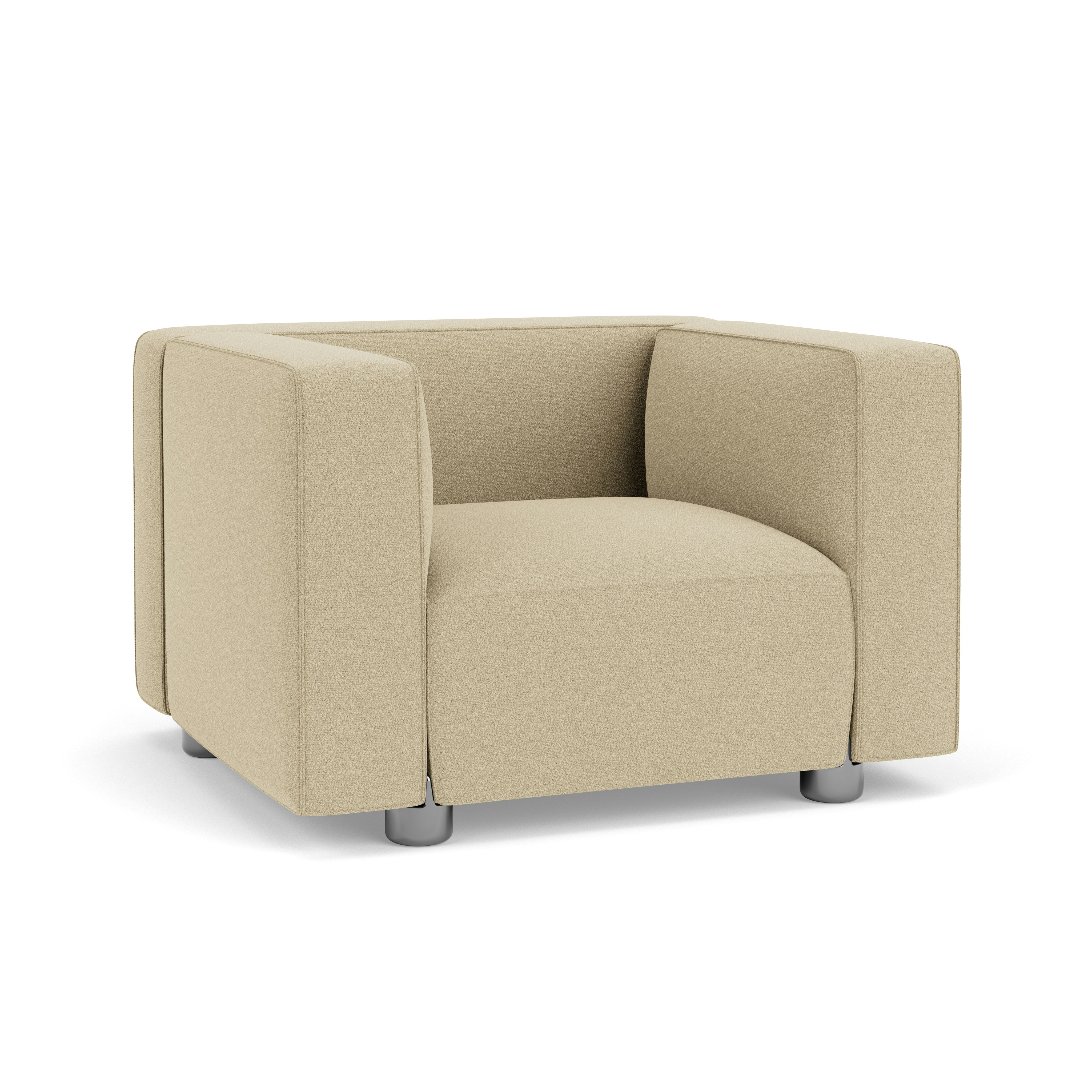 Barber Osgerby Armchair -  Chrome, Classic Boucle, Neutral