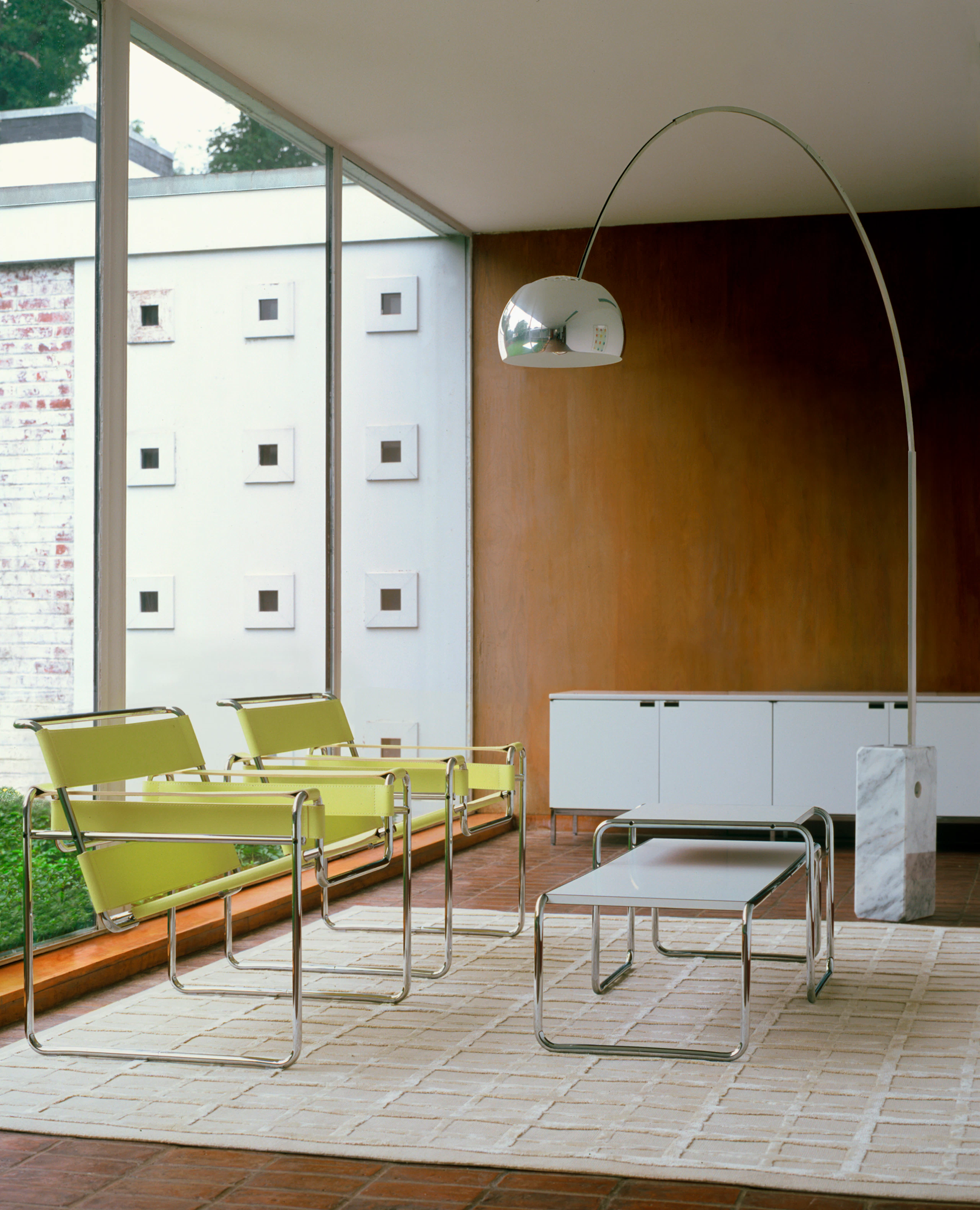 Wassily Chairs Laccio Tables and Florence Knoll Credenza residential installation