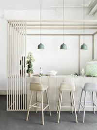 Grain Pendant Dusty Green. Nerd Counter Stool Grey, Nerd Counter Stool Beach, Crushed Bowl, Corky Carafe, Corky glasses