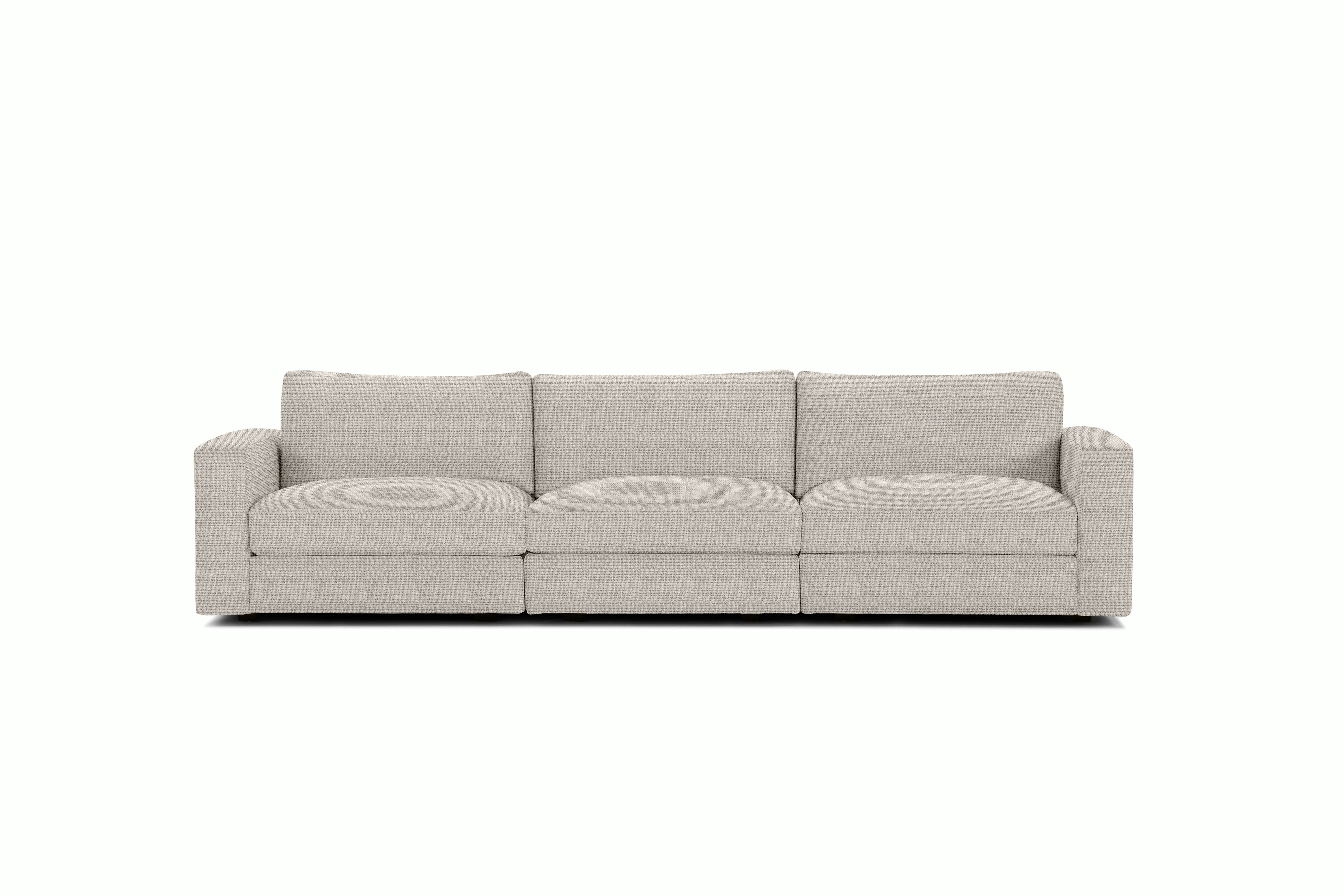 Reid Sofa - Three Seater,  Pebble Weave,  Buff,  1" Block"