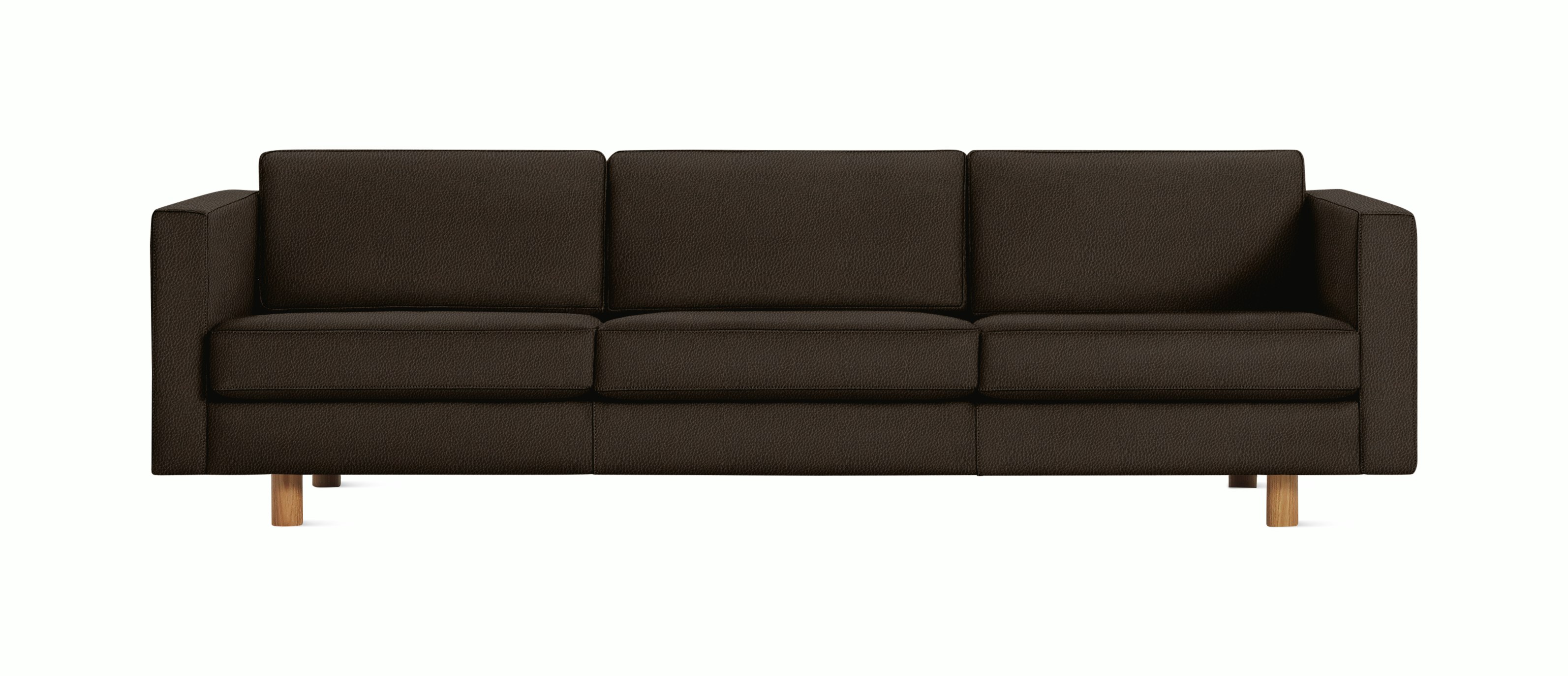 Lispenard Sofa three seater in java brown leather with 4" legs.