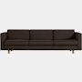 Lispenard Sofa three seater in java brown leather with 4" legs.
