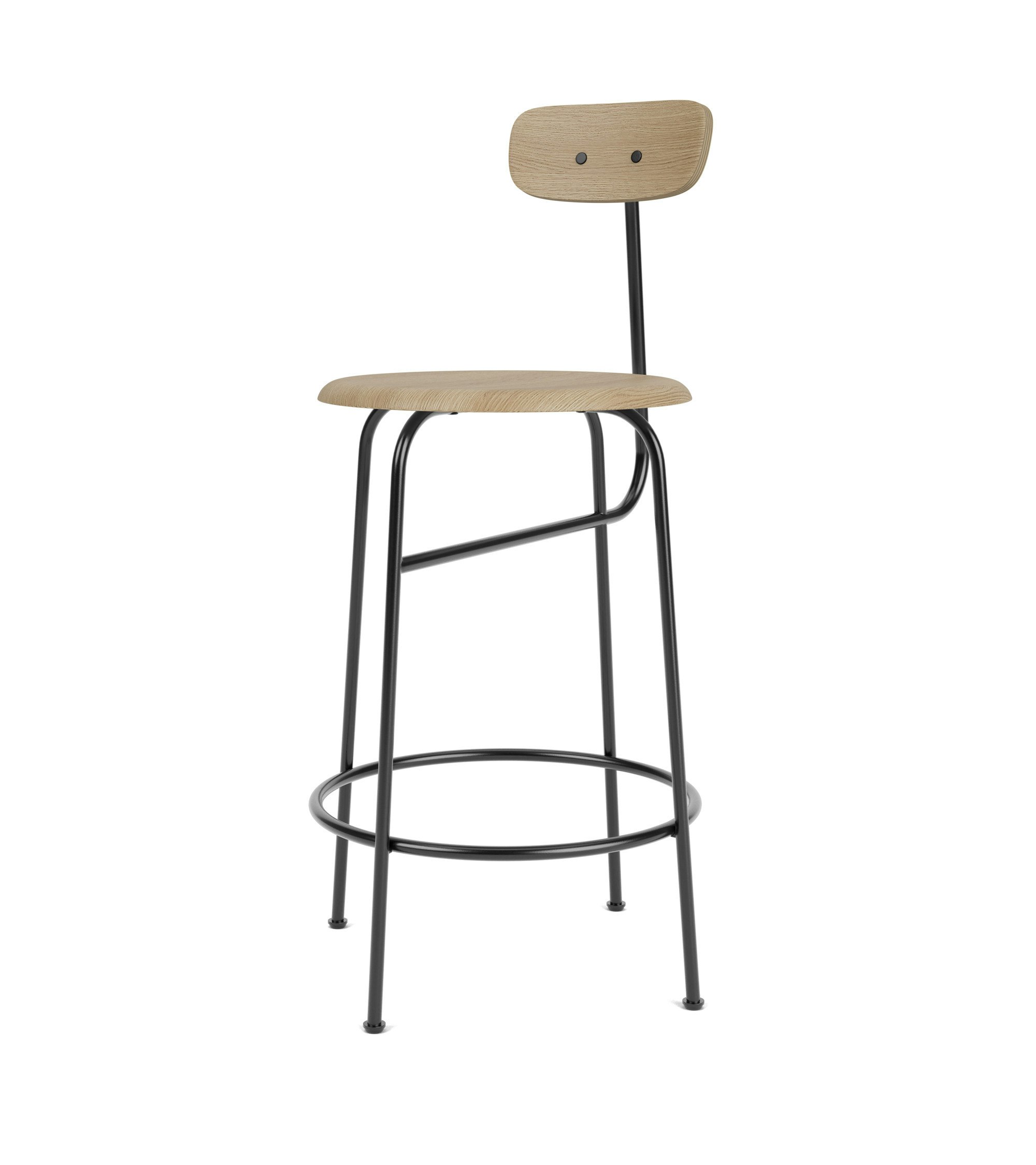 Afteroom Mini Back Stool, Counter Height, Oak