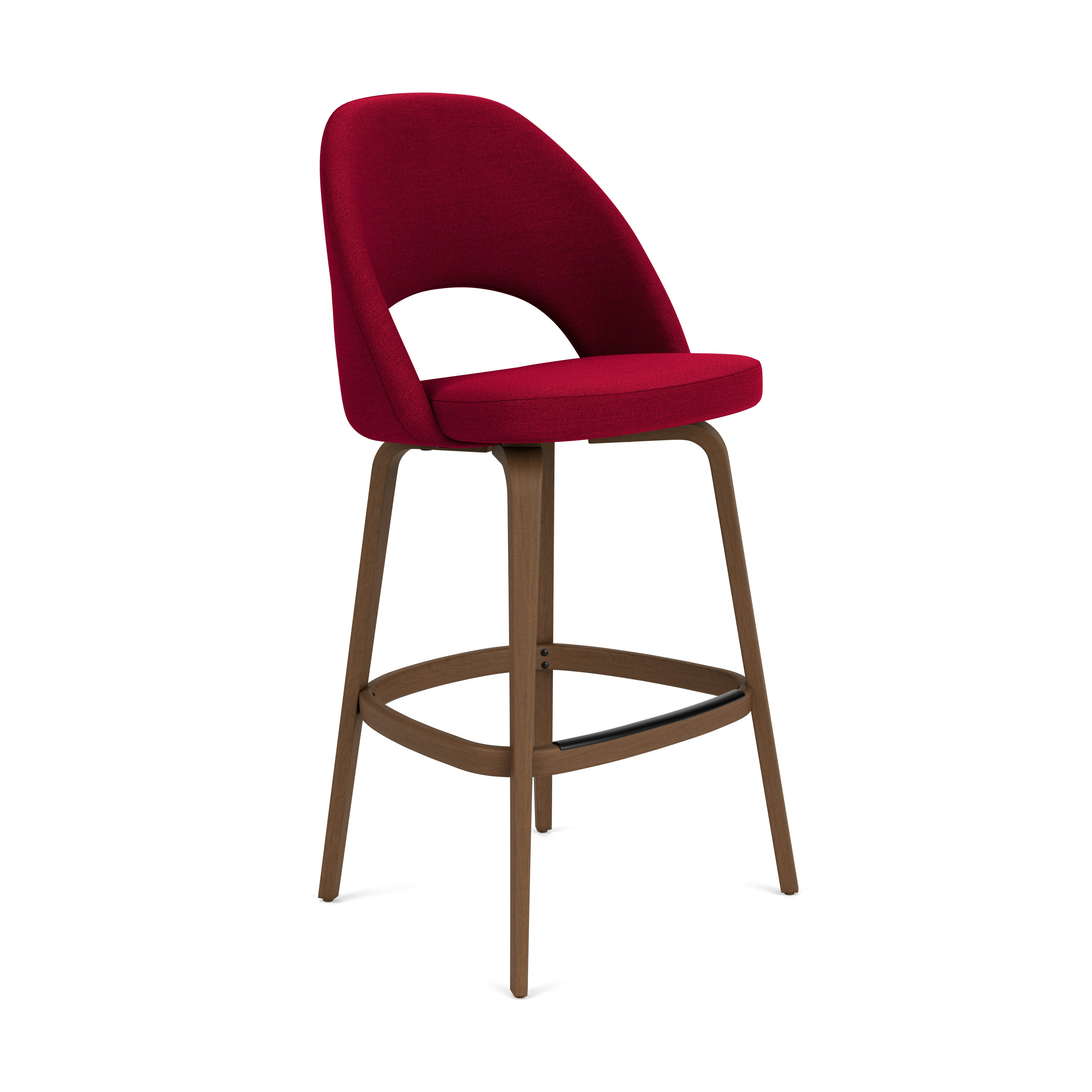 Saarinen Executive Stool - Bar Height, Hourglass, Flame, Light Walnut