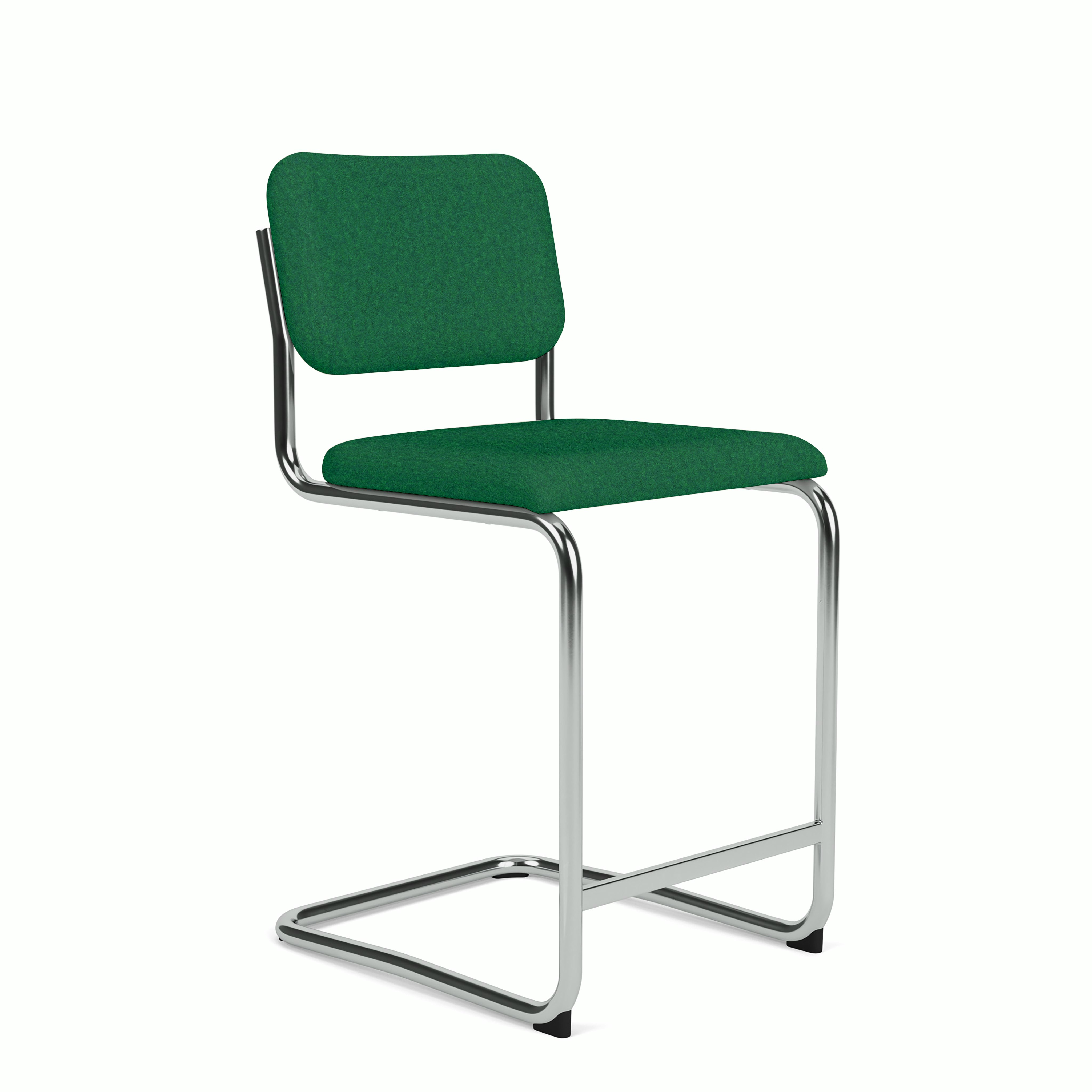 Cesca Upholstered Stool - Counter Height,  Fully Upholstered in Wow Factor Holiday,  Polished Chrome