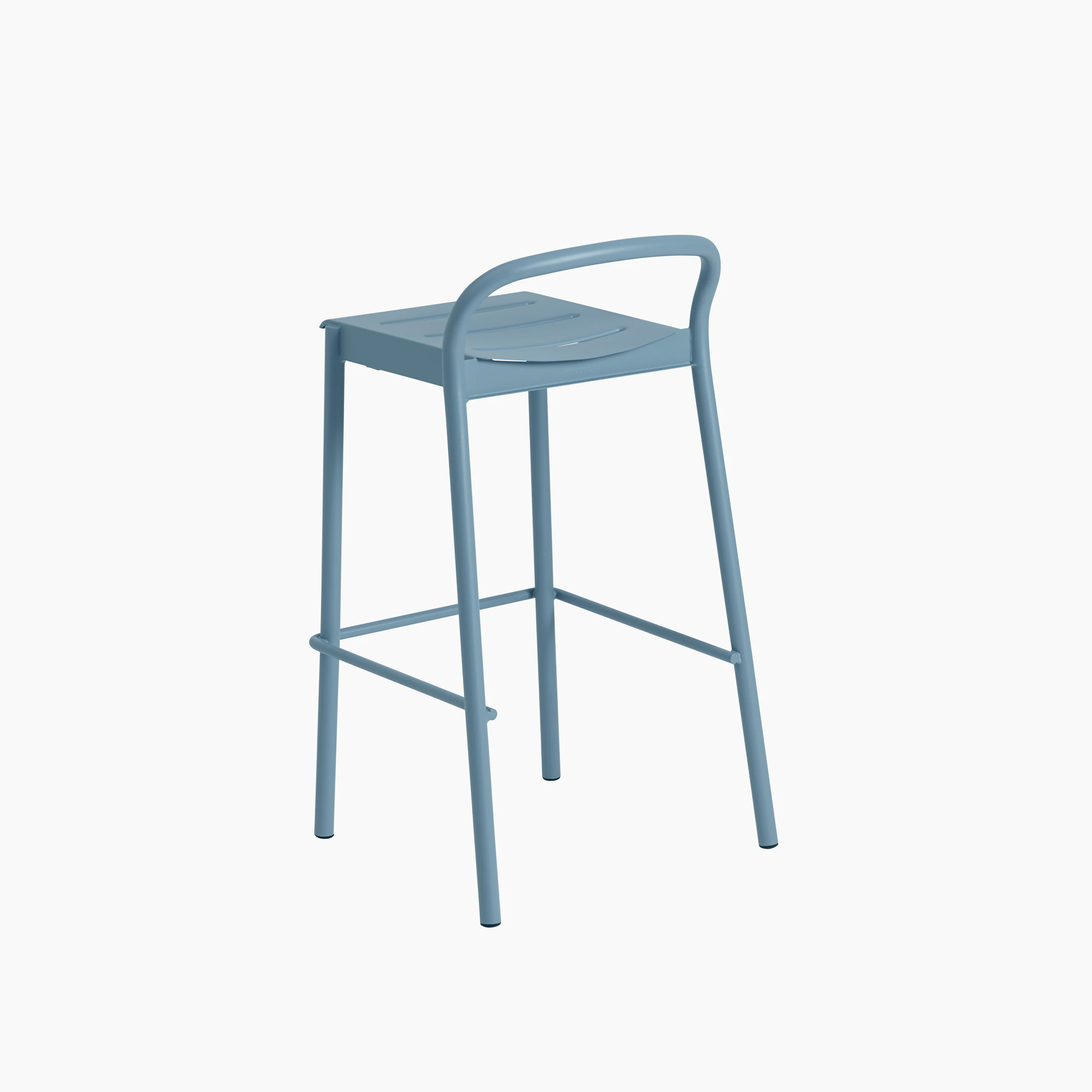 Linear steel bar stool h75 pale blue angle Muuto