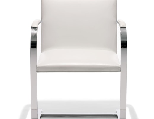 Flat Bar Brno Chair The Flat Bar Brno Chair is available with polished chrome or stainless steel frame.