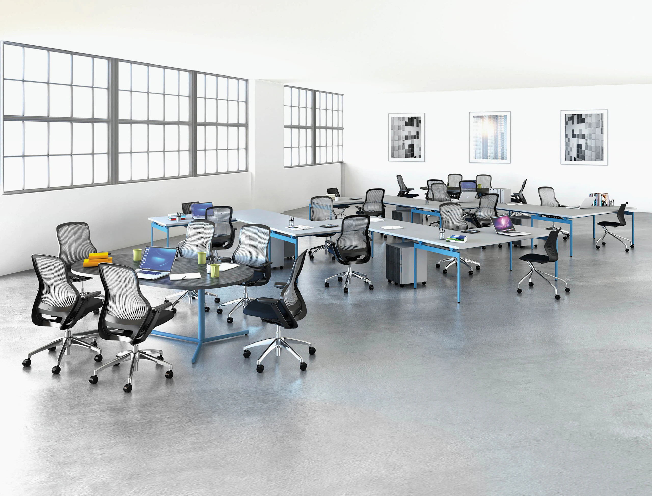 Knoll Antenna Workspaces Curbed Desktop for Open Plan
