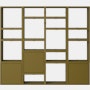 Stacked Storage Bookcase - Configuration 4,  Brown Green,  No Base