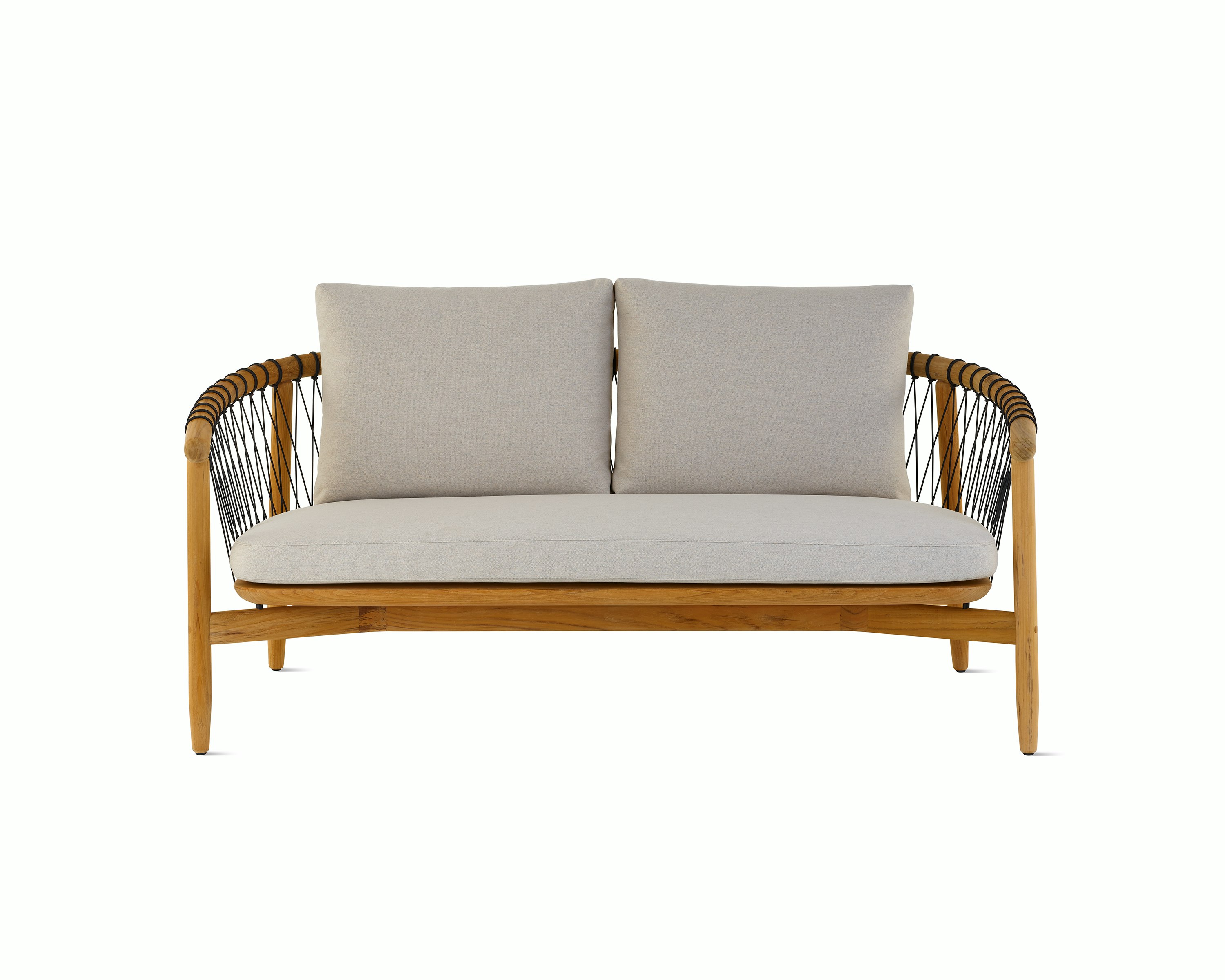 Crosshatch Outdoor Settee front view.