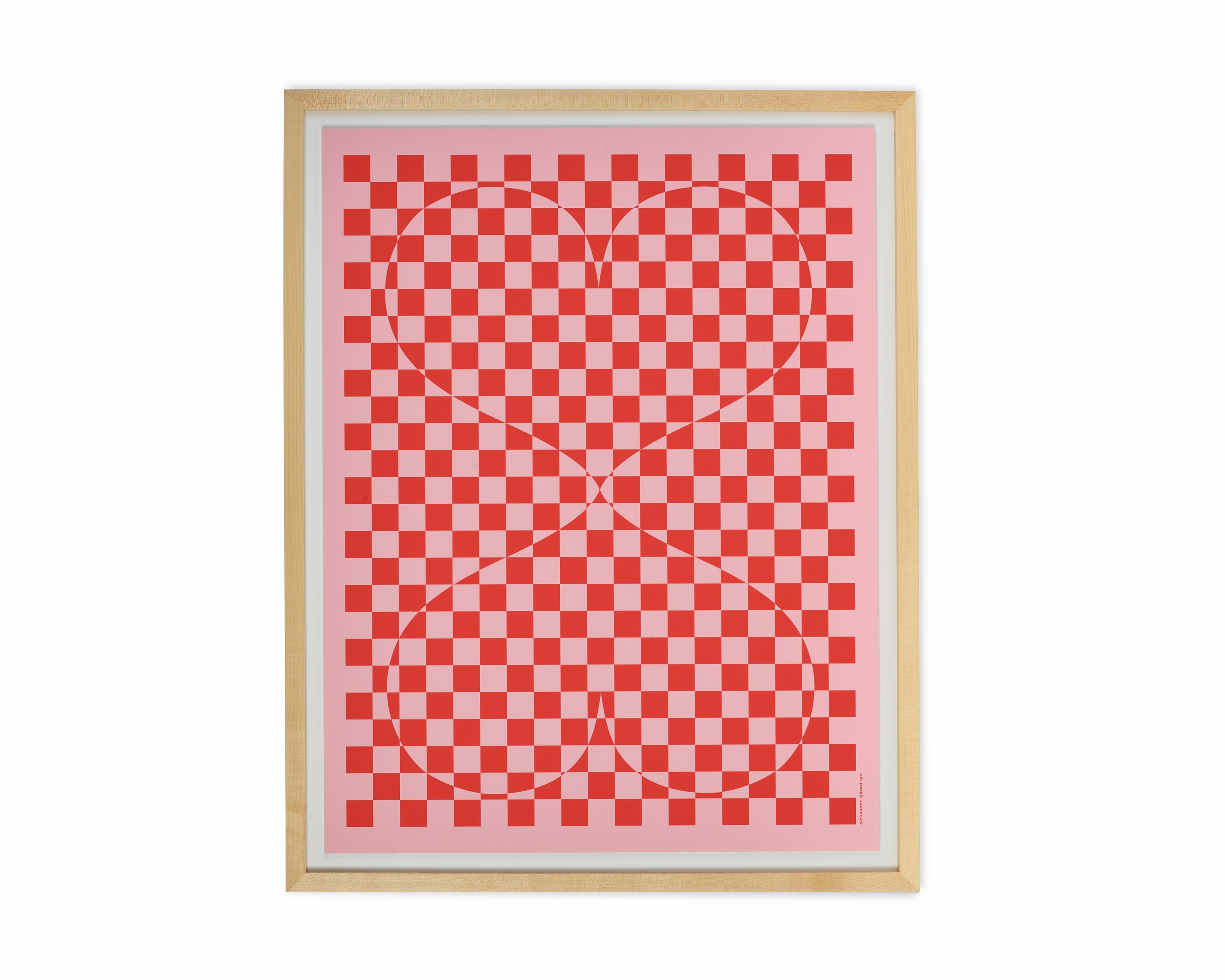 Girard Environmental Enrichment Poster, Double Heart - red and white, with hearts