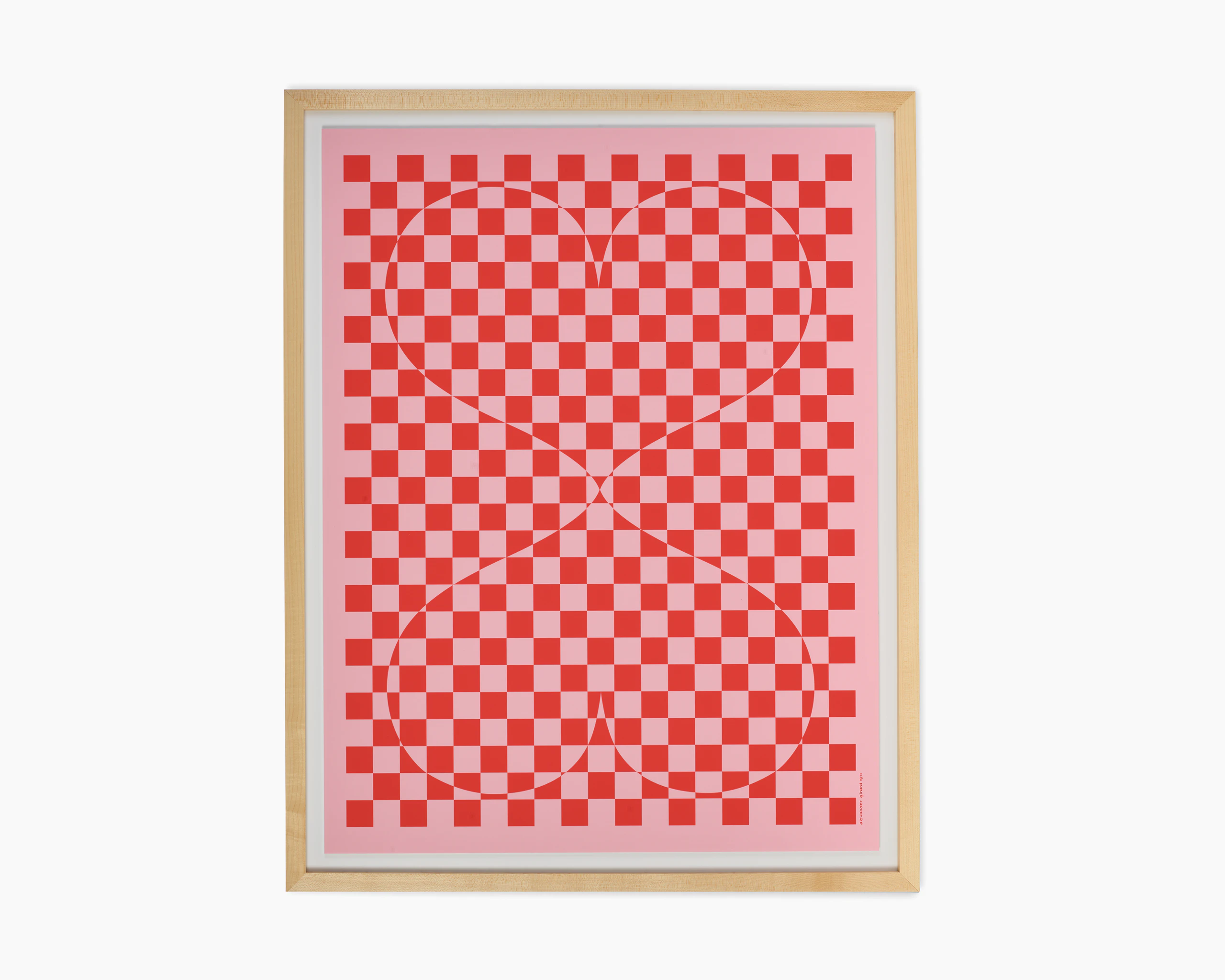 Girard Environmental Enrichment Poster, Double Heart - red and white, with hearts