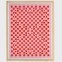 Girard Environmental Enrichment Poster, Double Heart - red and white, with hearts