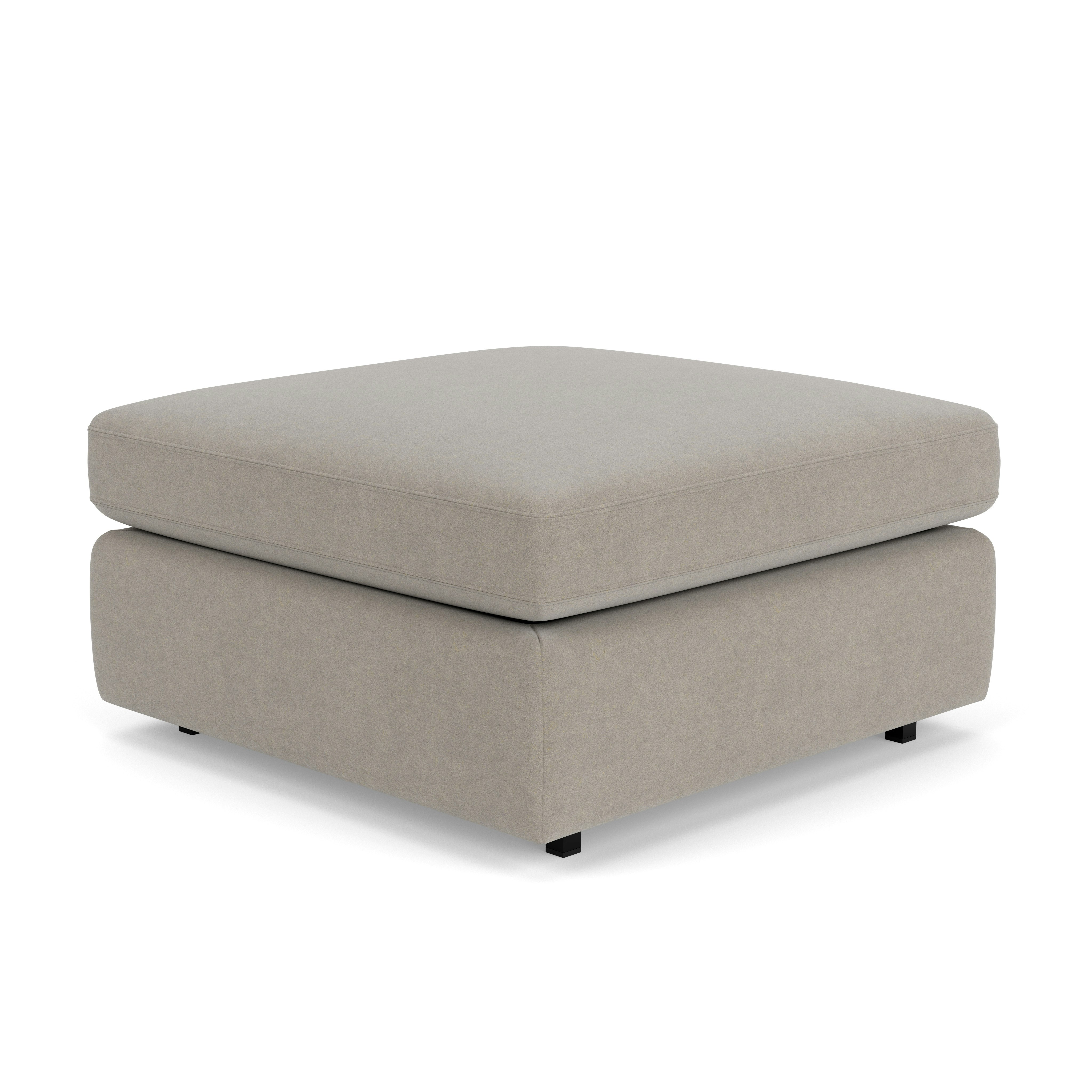 Pfister Ottoman - Ultrasuede, Silver