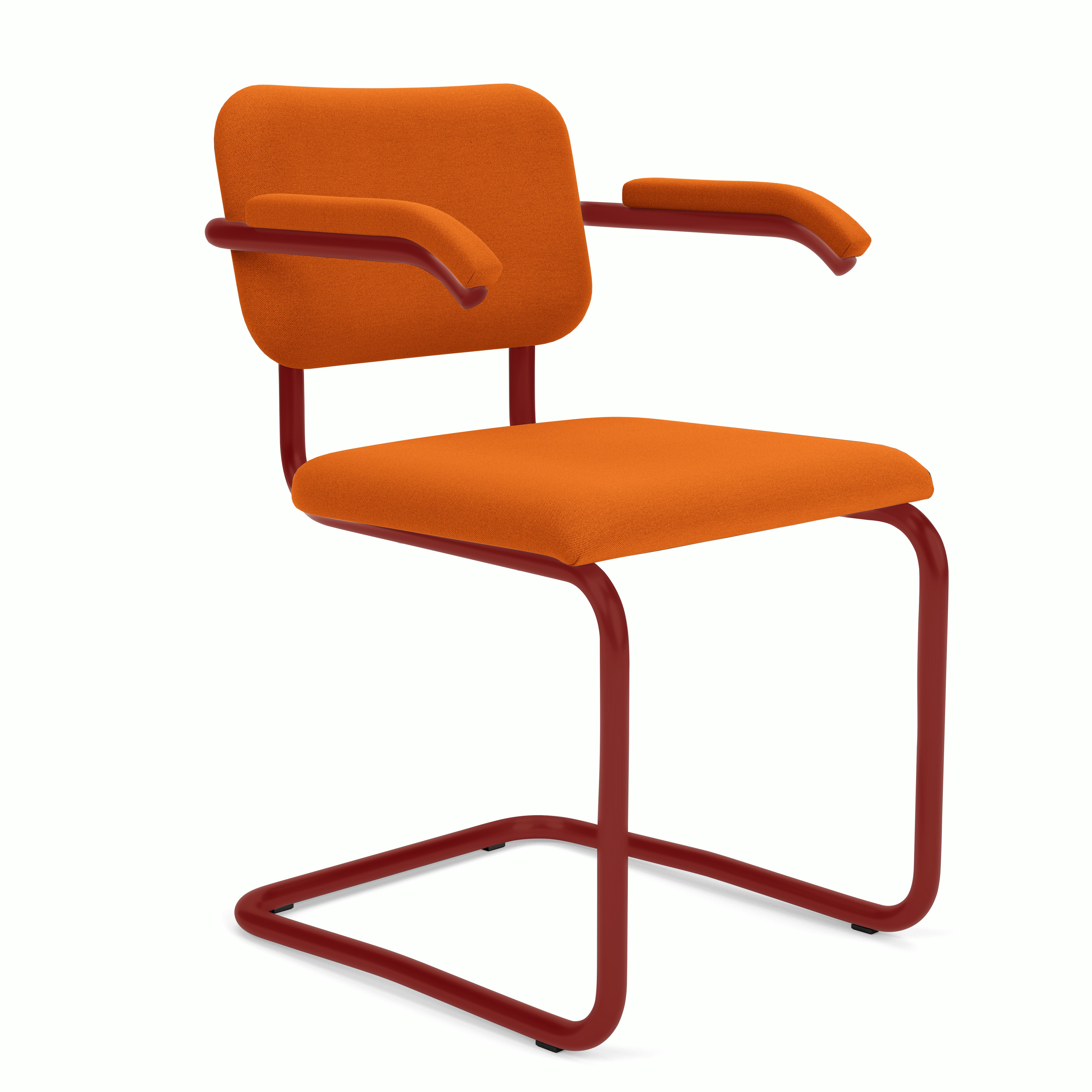 Cesca Upholstered Chair - Armchair,  Fully upholstered,   hourglass,  sunshine,  red frame