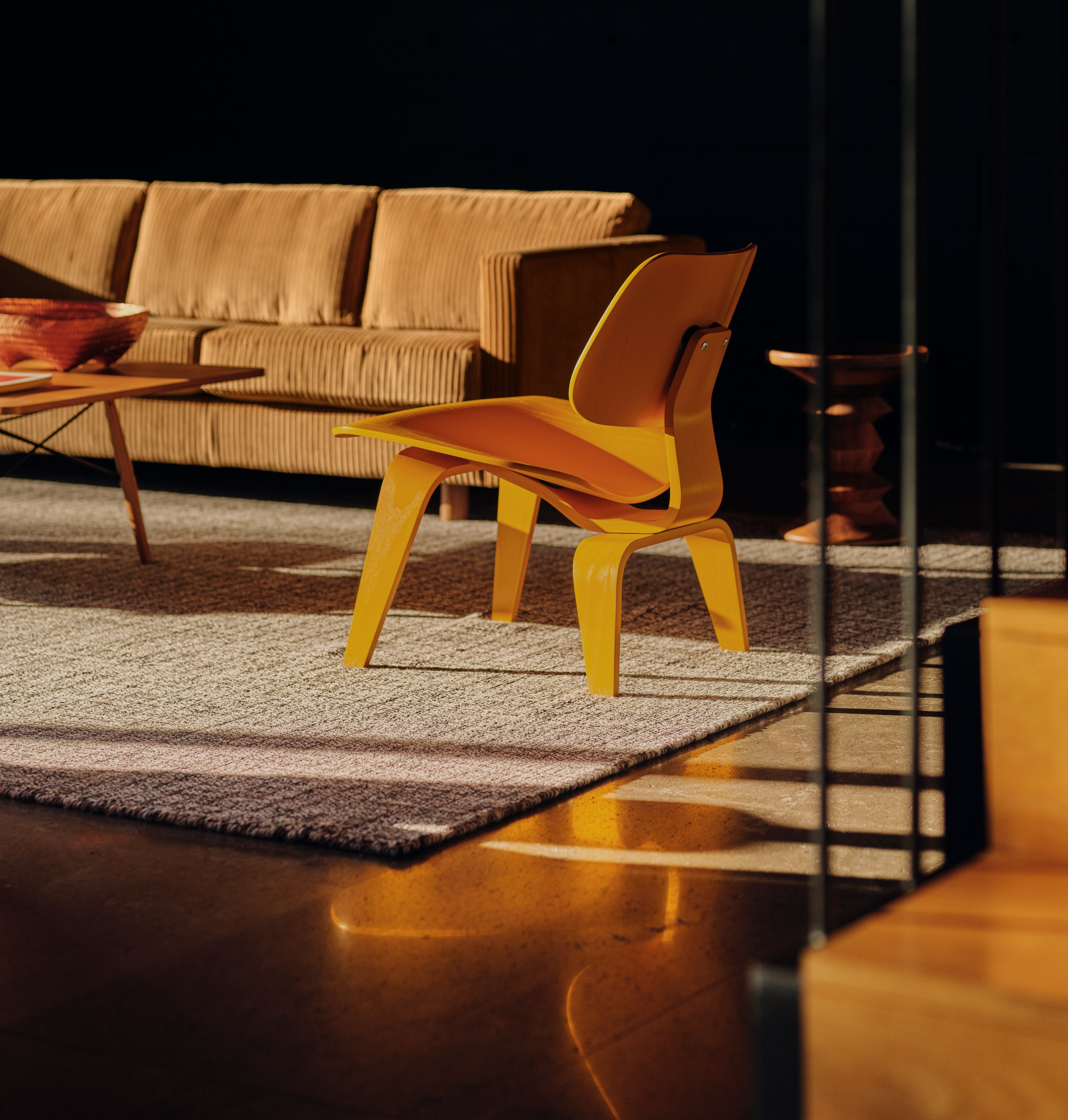 Eames Molded Plywood Lounge Chair Wood Base (LCW), Non Upholstered