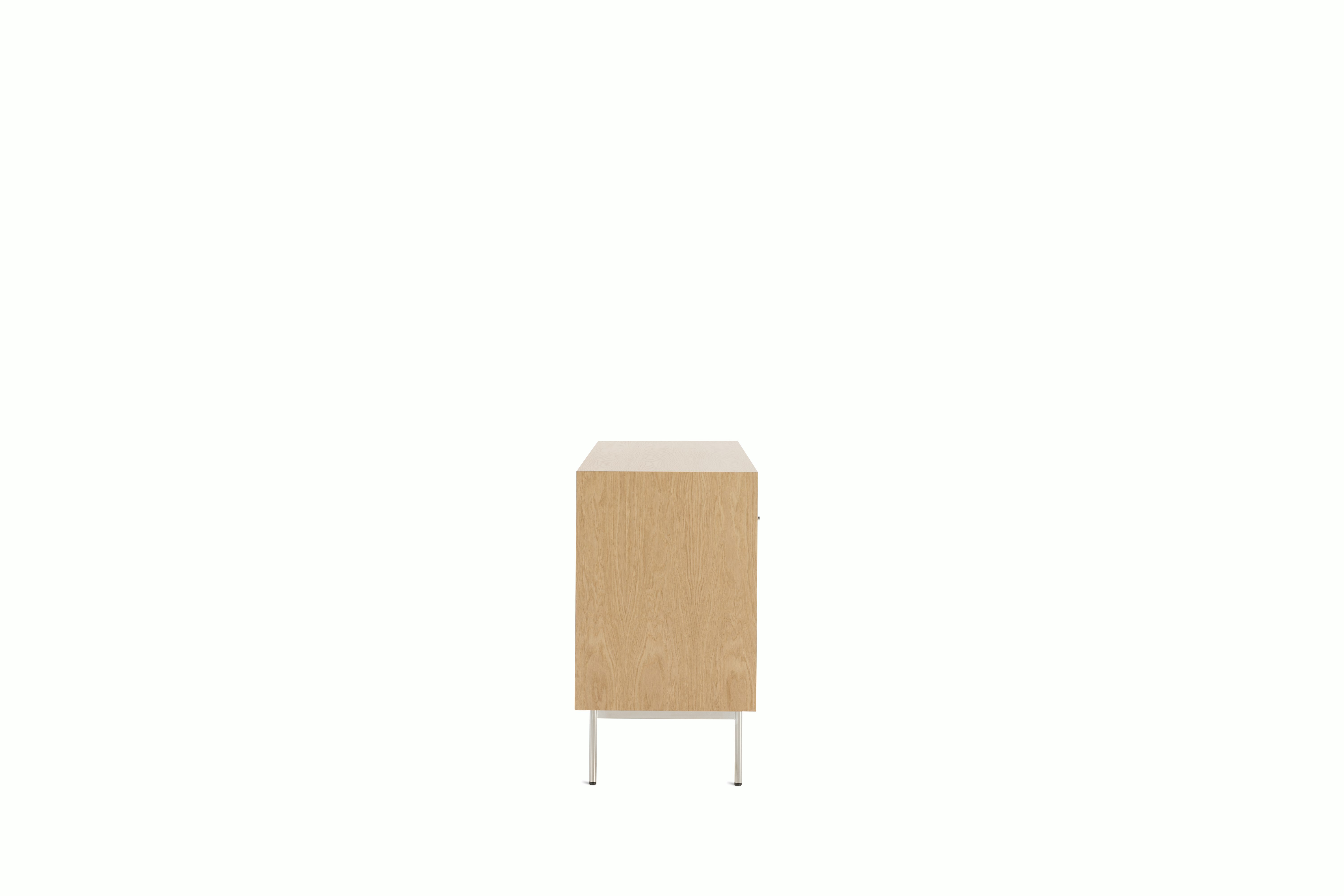 Loop Credenza,  oak,  chrome