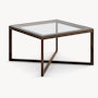 Krusin End Table - Glass, Clear, American Walnut