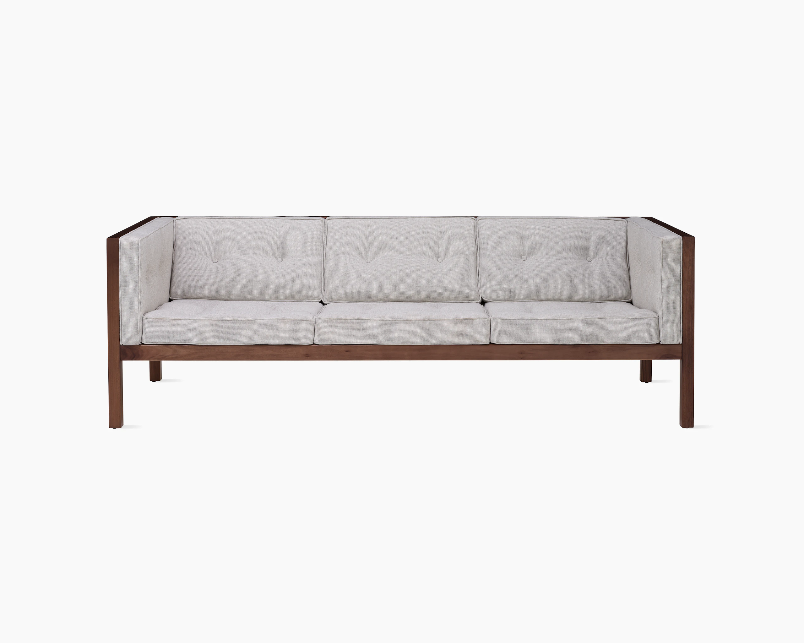 Nelson Cube Sofa in walnut and velvet