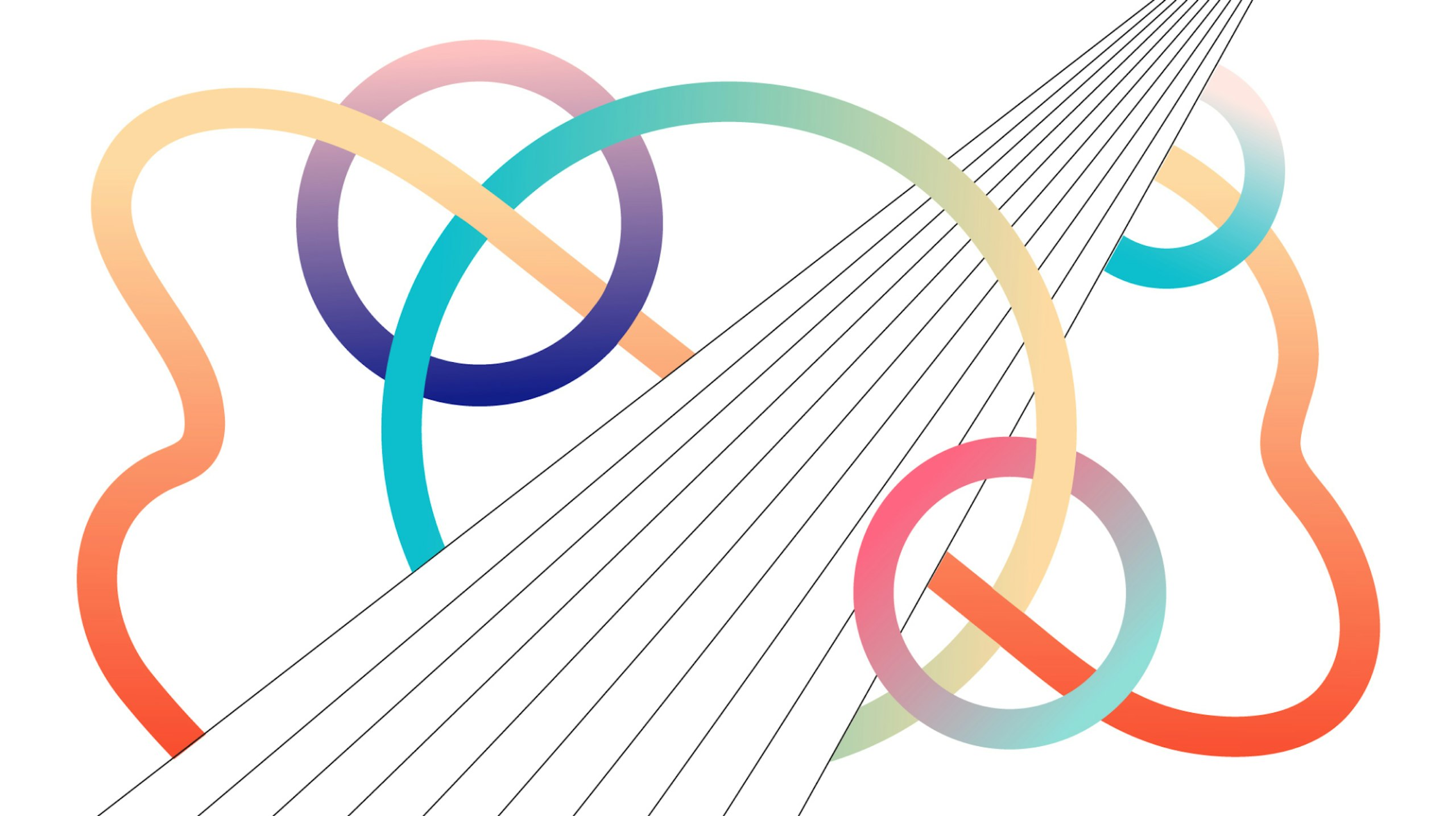 A multicoloured illustration of circles and lines