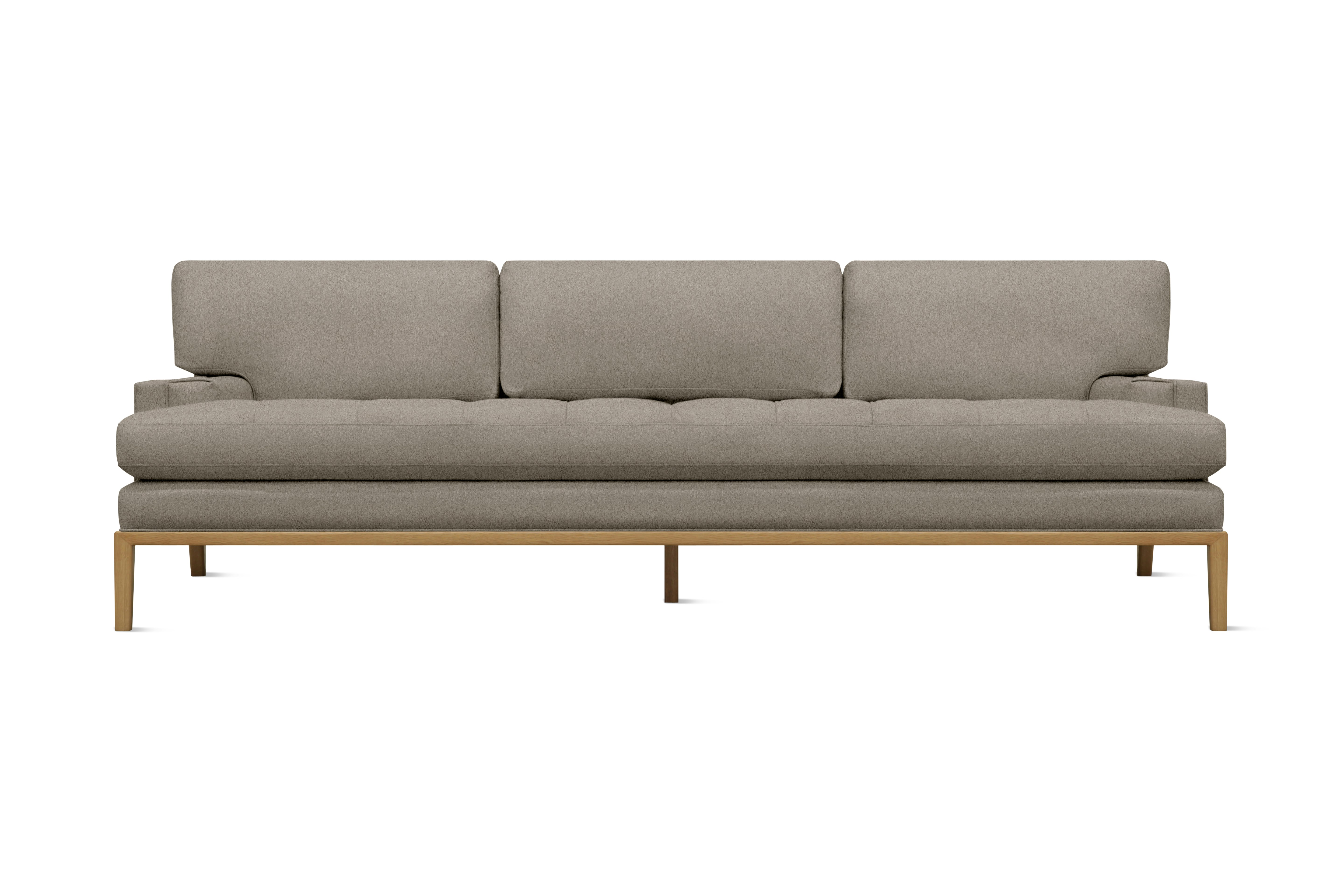 Forster Sofa - Alpaca Faux,  Mink,  Oak