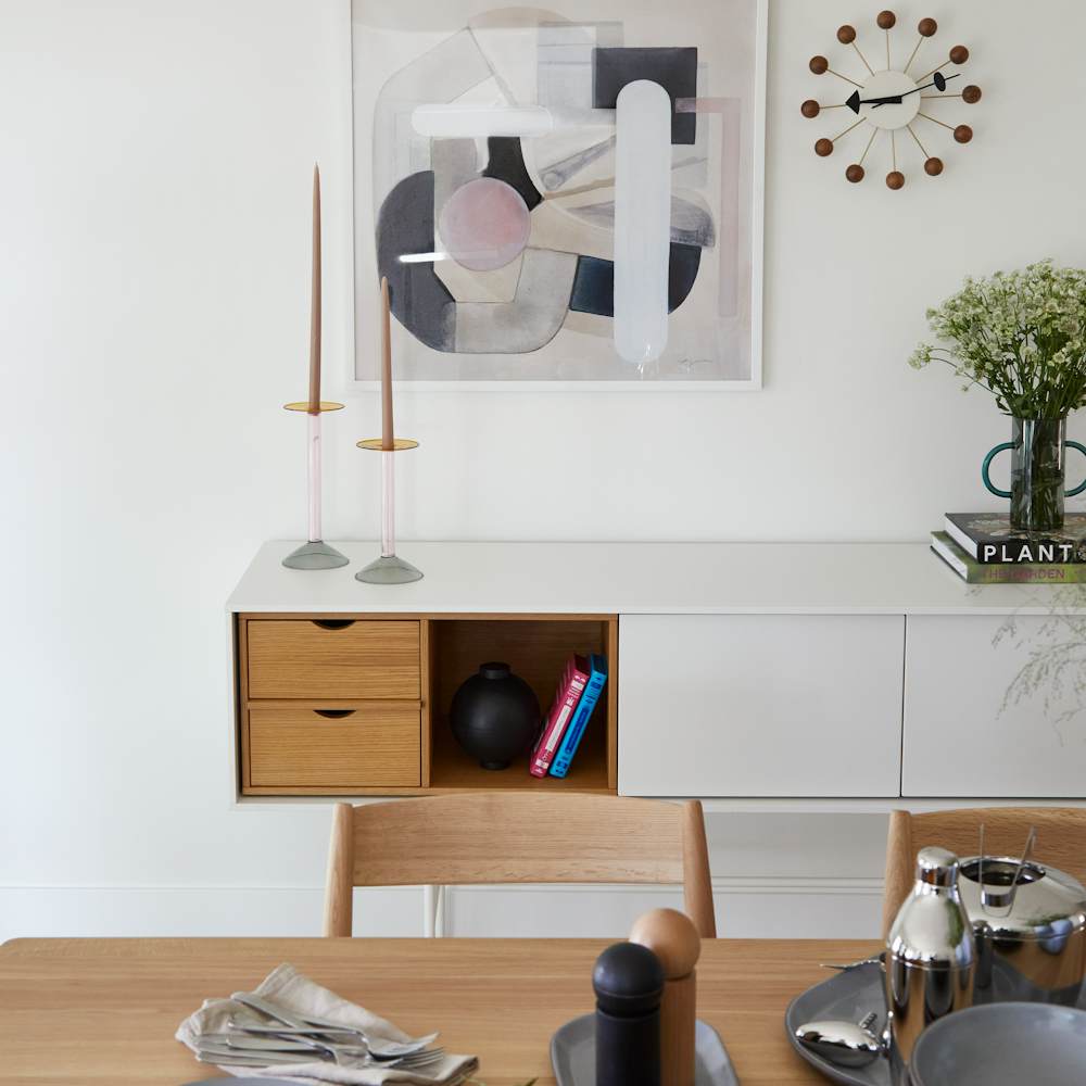 Aura High Credenza and Lillem I - Laura Naples at Philip Wang and Helen Wu's Residence