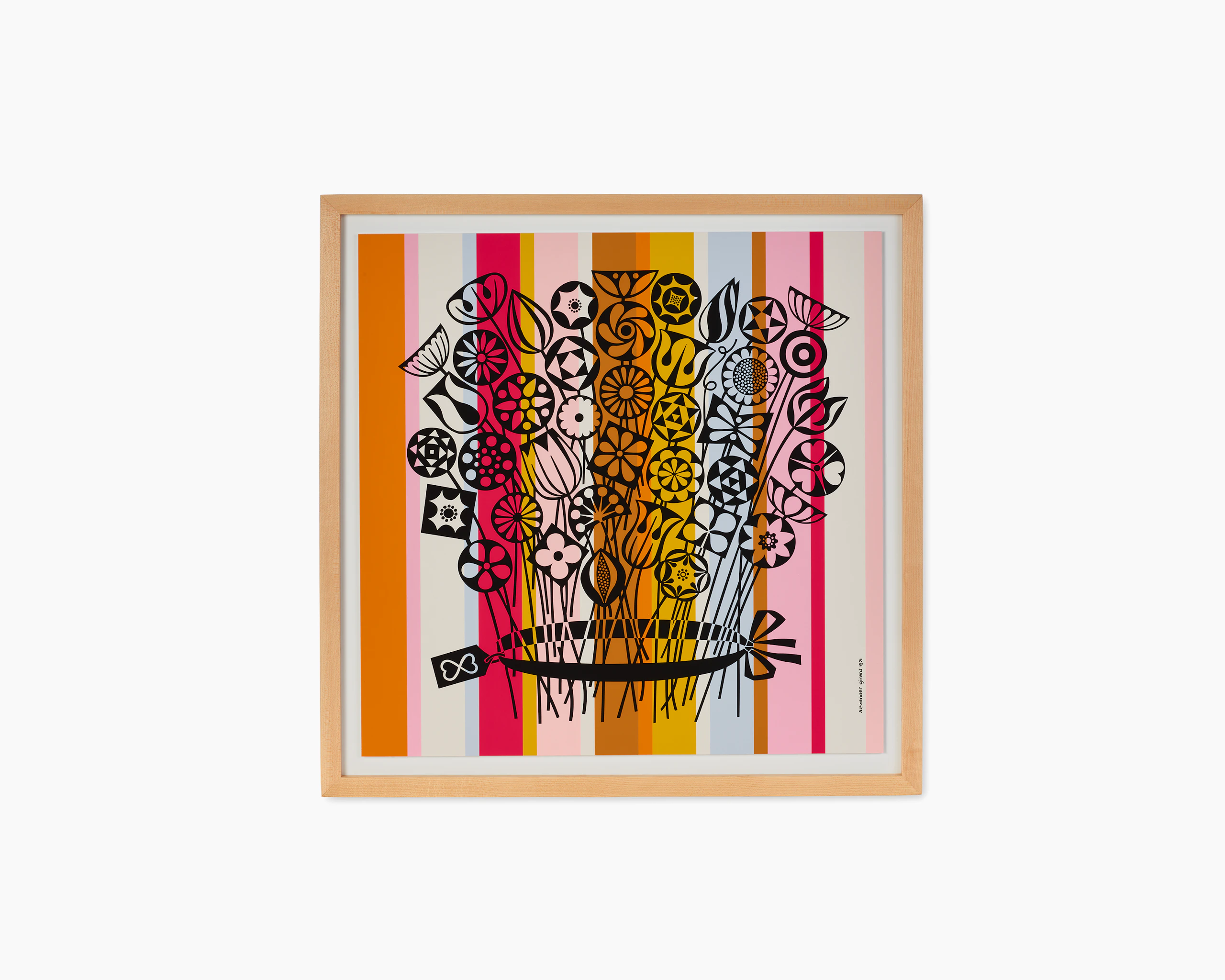 Girard Environmental Enrichment Poster, Bouquet - black and white flowers with colorful overlay