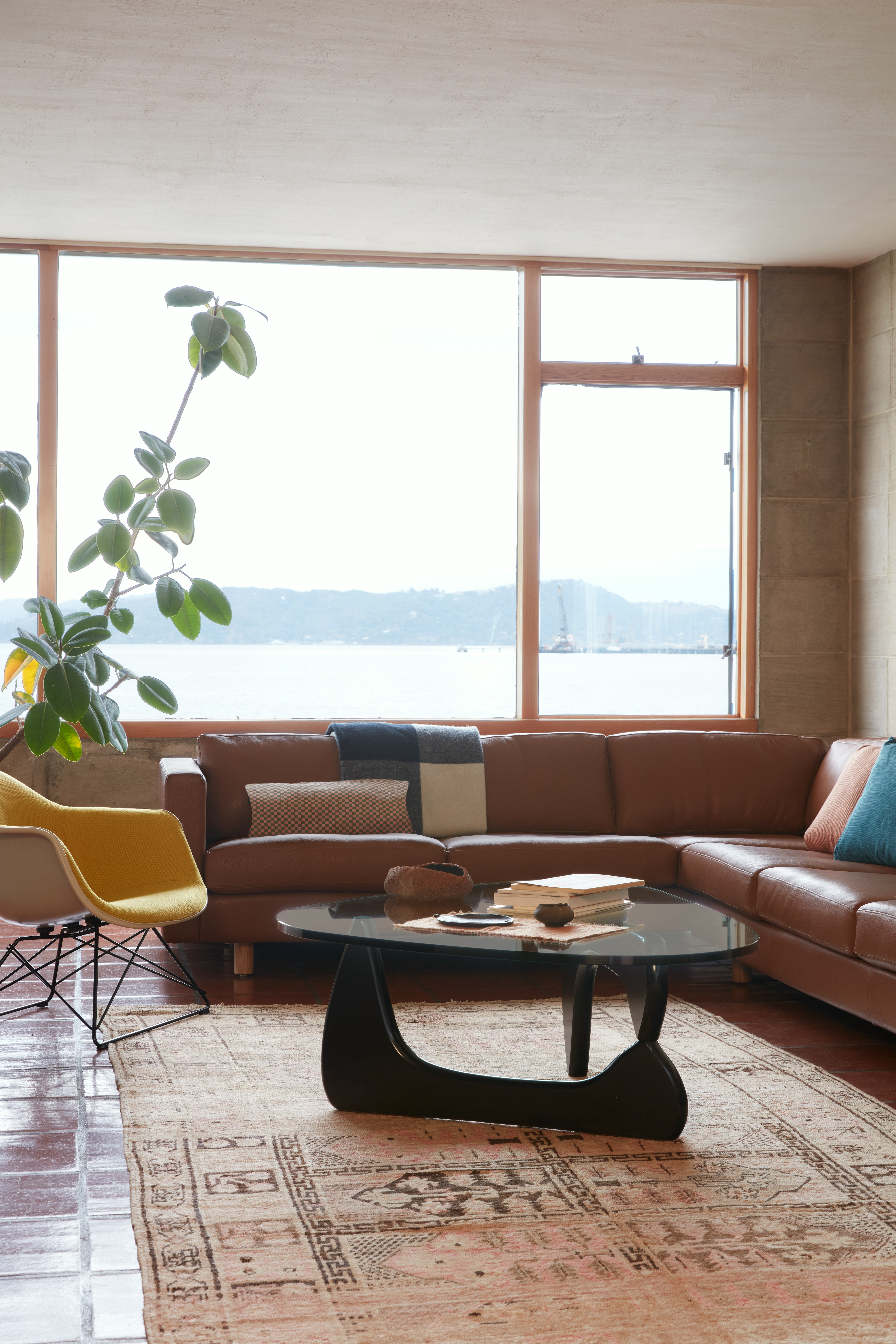  Lispenard Sectional with Noguchi Rudder and Eames Wire Base Low Armchair