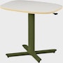 Small Passport Work table with white top, olive base and glides