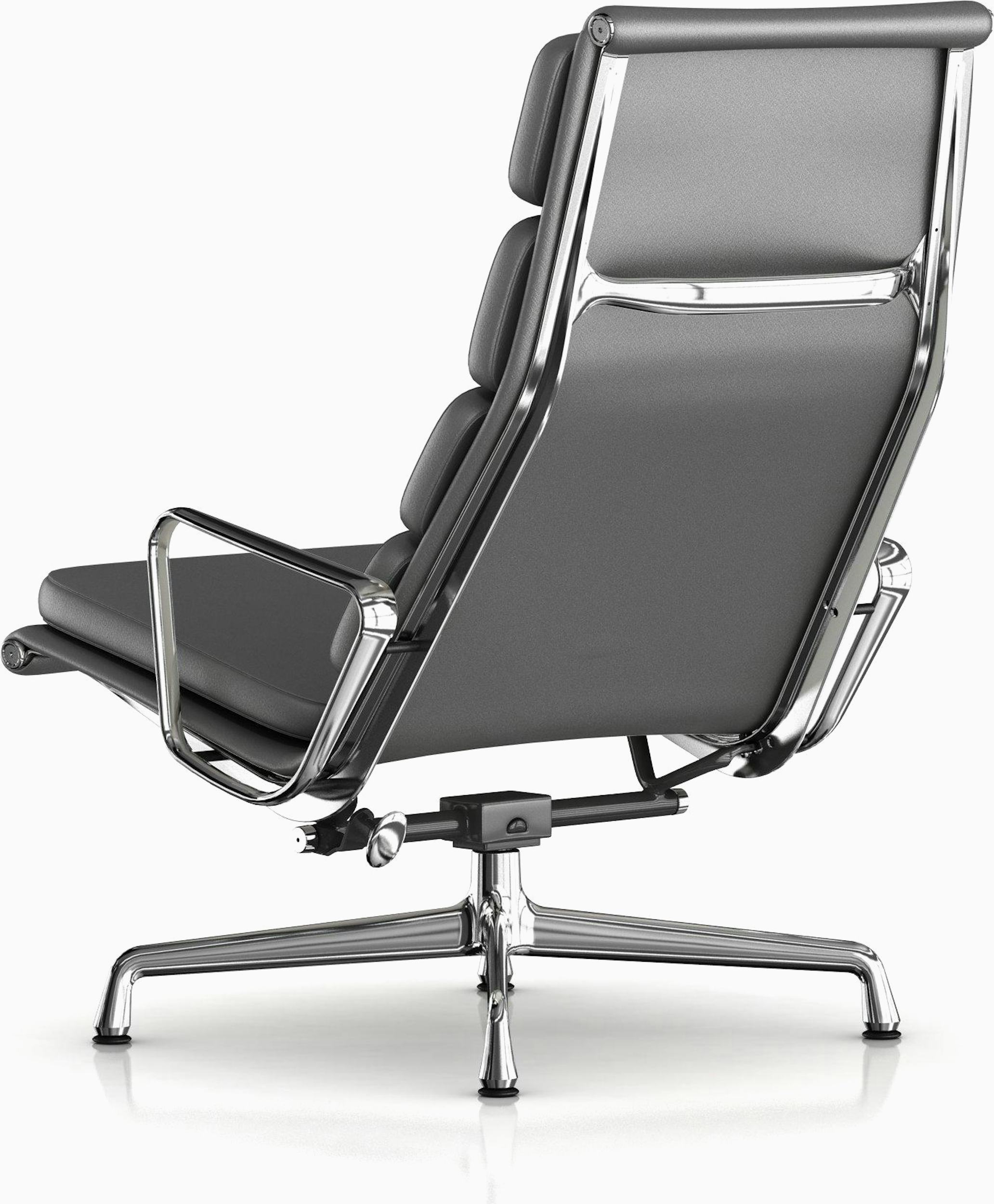 Chaise Bureau Design Cuir Noir Copie Eames Soft Pad EA208 Comfortable