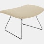 Bertoia Bird Ottoman, Polished Chrome, Full Cover, Classic Boucle, Neutral